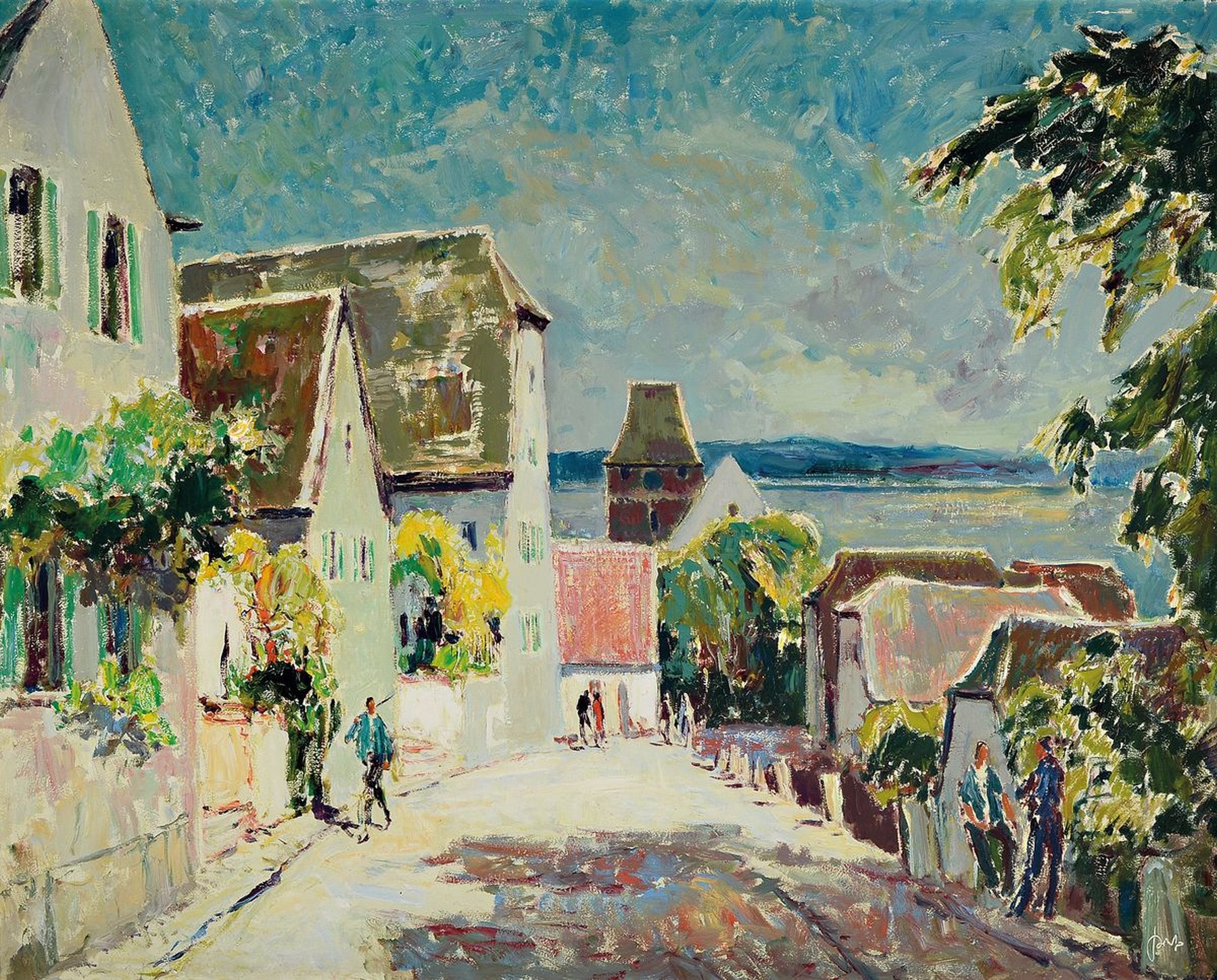 Karl Graf, 1902-1986 Speyer, Gleisweiler, Öl/Hartfaser, rechts unten signiert, rückseitig betitelt und dat. 1965, ca. 80x100 cm, R. ca. 86x106cm