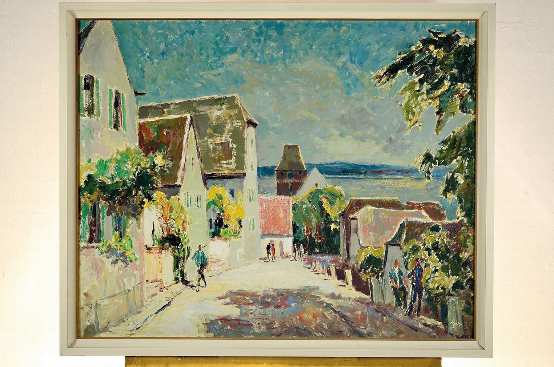Detail k: Karl Graf, 1902-1986 Speyer, Gleisweiler, Öl/Hartfaser, rechts unten signiert, rückseitig betitelt und dat. 1965, ca. 80x100 cm, R. ca. 86x106cm