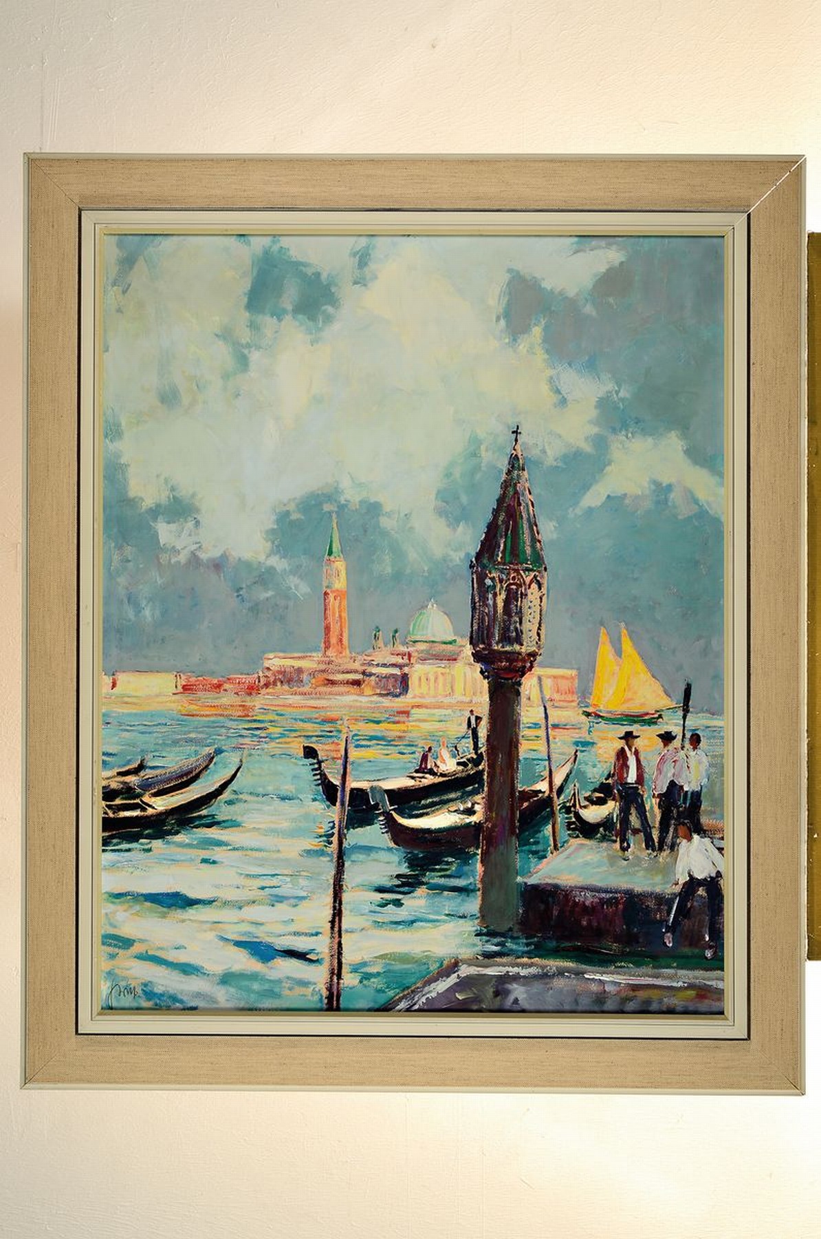Detail k: Karl Graf, 1902-1986 Speyer, Ansicht aus Venedig, Öl/Hartfaser, links unten signiert, ca. 85x68cm, R. ca. 101x84cm