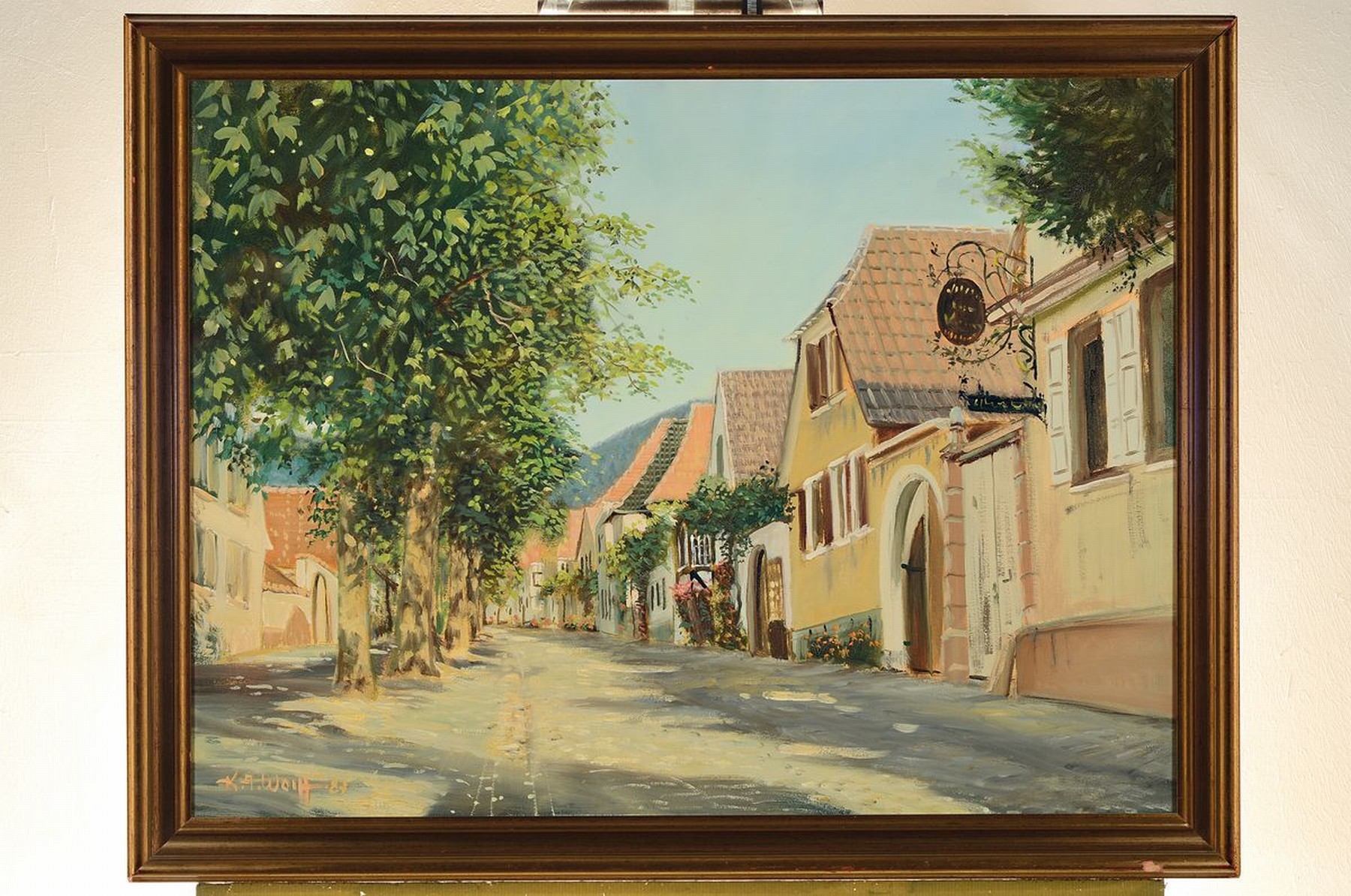 Detail k: Karl August Wolff, geb. 1938 Ludwigshafen/Rh. , lebt und arbeitet in Offenbach a.d. Queich, hier: Rhodt unter Rietburg, rückseitig auf Rahmen bez., ...