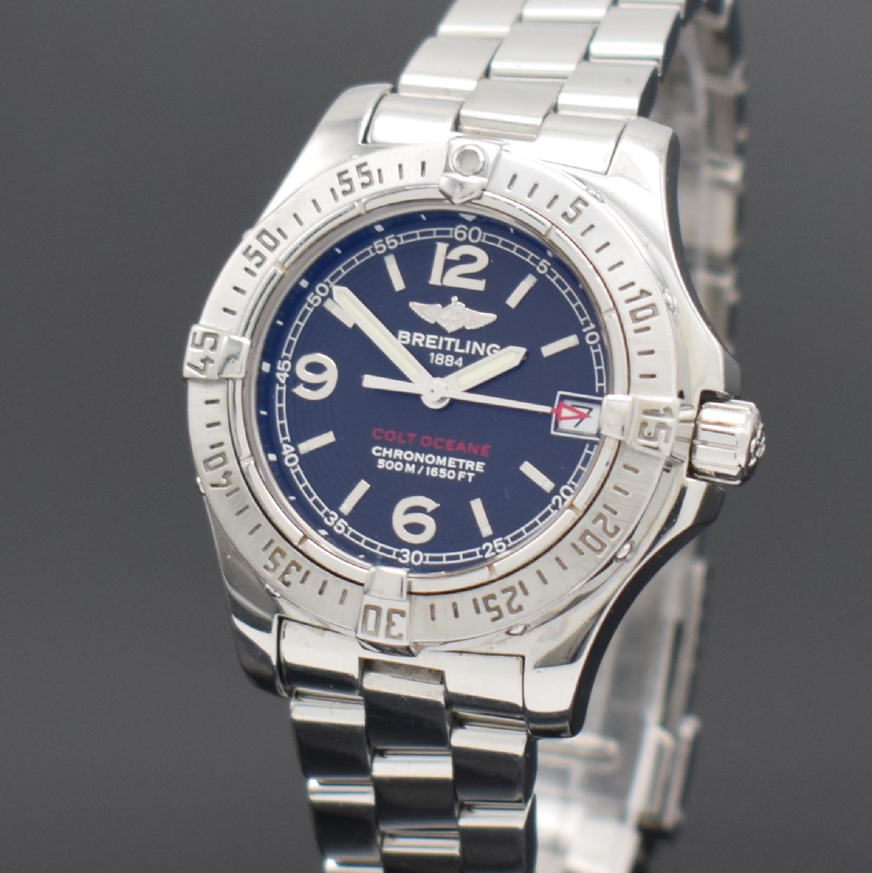 Detail c: BREITLING Damenarmbanduhr Modell Colt Oceane Referenz A77380, Schweiz um 2010, Chronometer in Edelstahl inkl. Gliederband, Boden & Krone verschr., ab ...