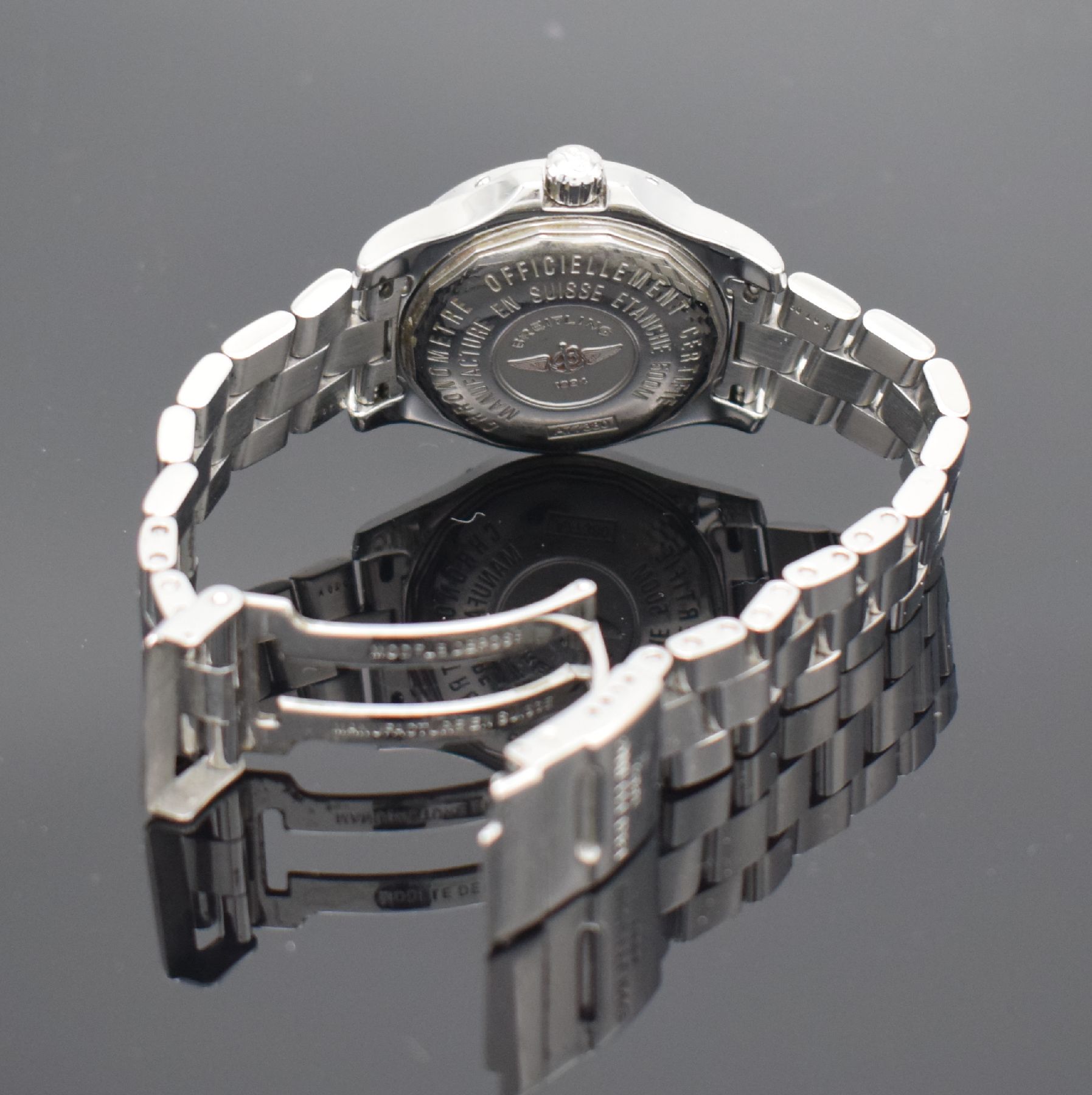 Detail f: BREITLING Damenarmbanduhr Modell Colt Oceane Referenz A77380, Schweiz um 2010, Chronometer in Edelstahl inkl. Gliederband, Boden & Krone verschr., ab ...
