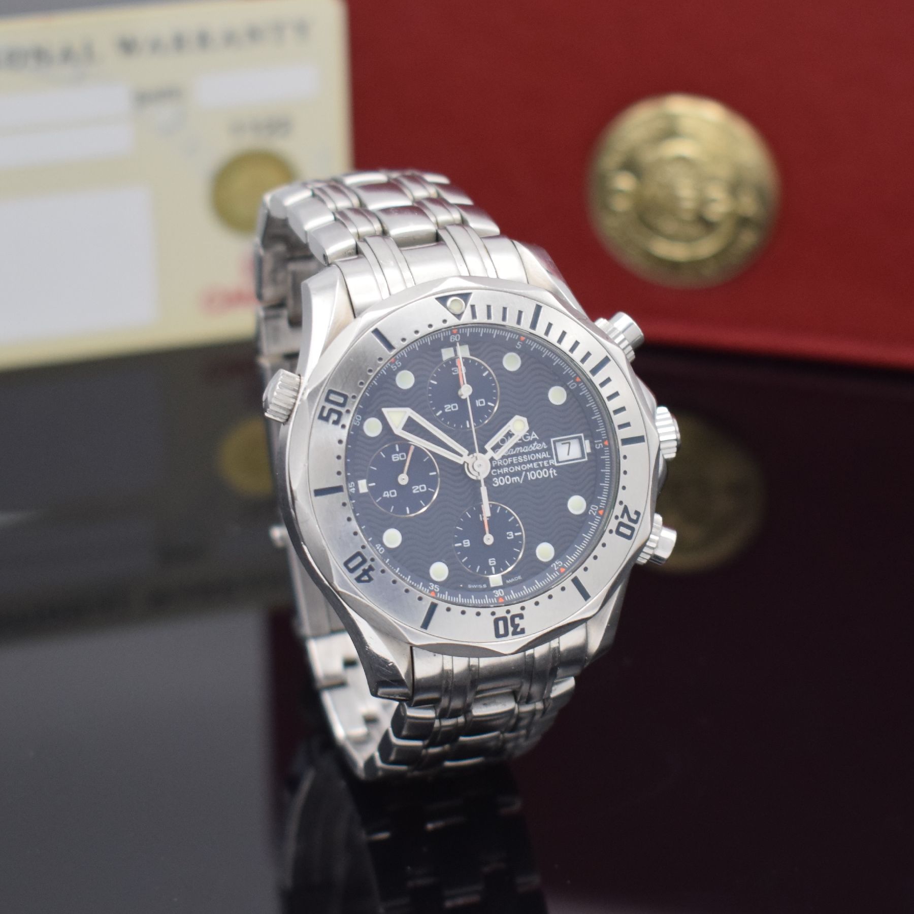 Detail b: OMEGA Armbandchronograph Seamaster Professional Referenz 378.0504, Automatik, Schweiz um 1998, Chronometer in Edelstahl inkl. Gliederband m. ...