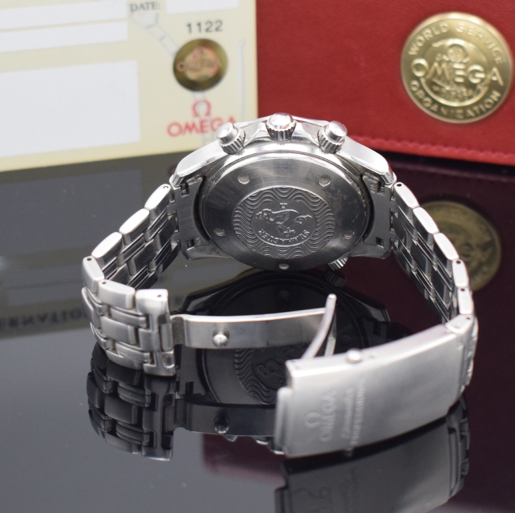 Detail d: OMEGA Armbandchronograph Seamaster Professional Referenz 378.0504, Automatik, Schweiz um 1998, Chronometer in Edelstahl inkl. Gliederband m. ...