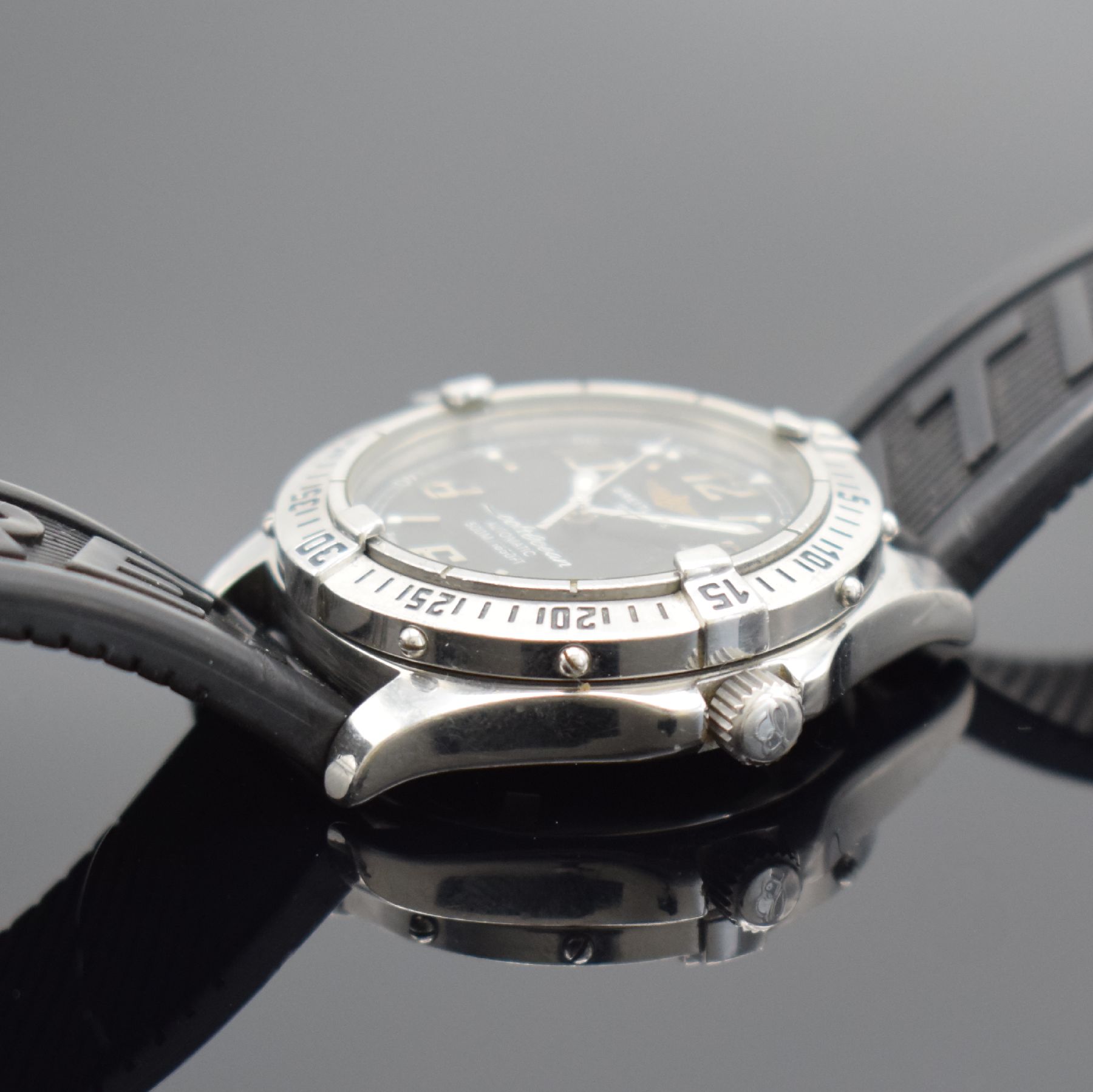 Detail d: BREITLING Colt Ocean Herrenarmbanduhr in Stahl, Schweiz um 2000, Automatik, Ref. A17050, Boden & Krone verschr., orig. Kautschukband m. orig. ...