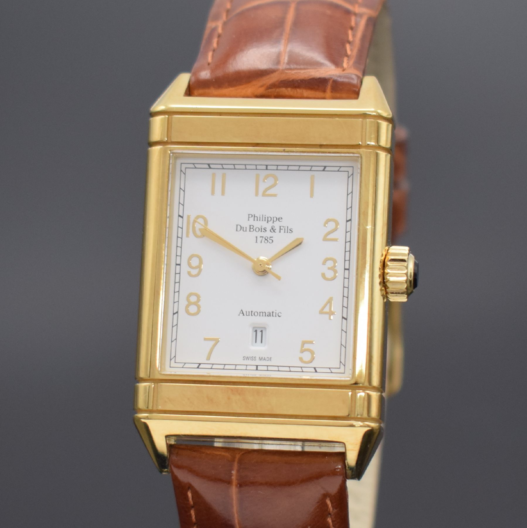 Detail a: PHILIPPE DU BOIS & FILS 1785 limitierte Herrenarmbanduhr in GG 750/000, Schweiz um 2005, Automatik, auf 799 Stück limitiertes Sondermodell, beids. ...