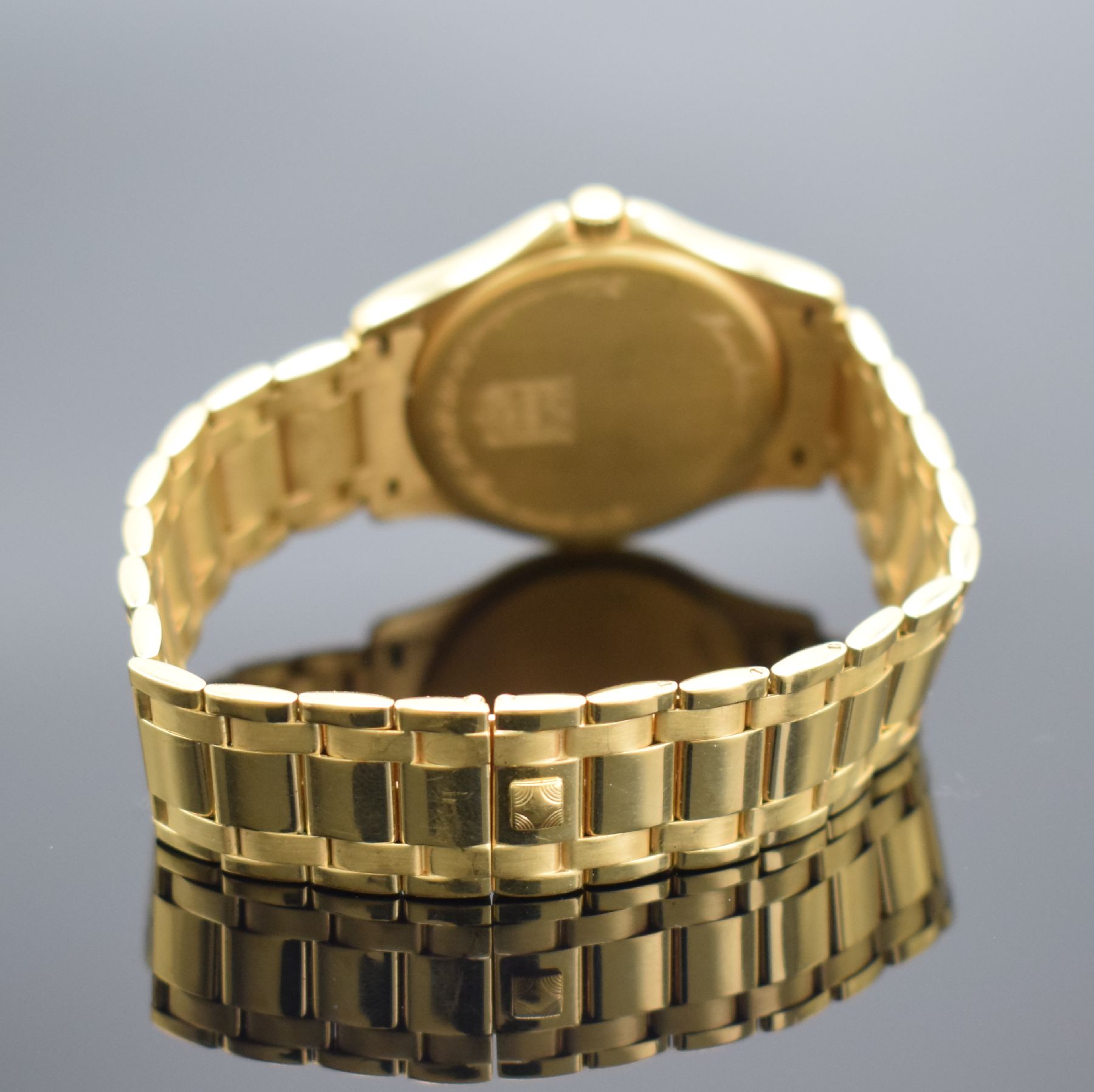 Detail c: ZENITH Elite Automatik 670 Herrenarmbanduhr in GG 750/000 mit Goldband, Schweiz um 1990, Automatik, Ref. 90.00.80 670, massives Goldgeh., Boden ...