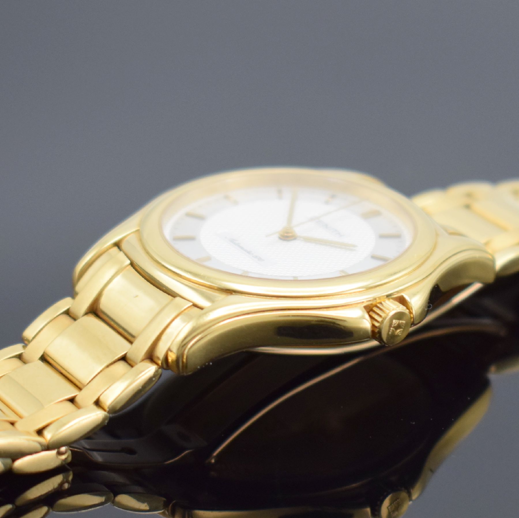 Detail e: ZENITH Elite Automatik 670 Herrenarmbanduhr in GG 750/000 mit Goldband, Schweiz um 1990, Automatik, Ref. 90.00.80 670, massives Goldgeh., Boden ...