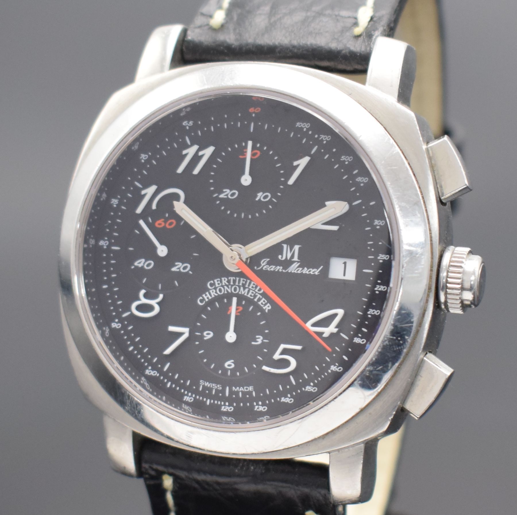 Detail a: JEAN MARCEL Targa 911 limitierter Herrenchronograph mit Chronometer in Stahl, Schweiz um 2005, Automatik, auf 911 Stück limitiertes Sondermodell, ...