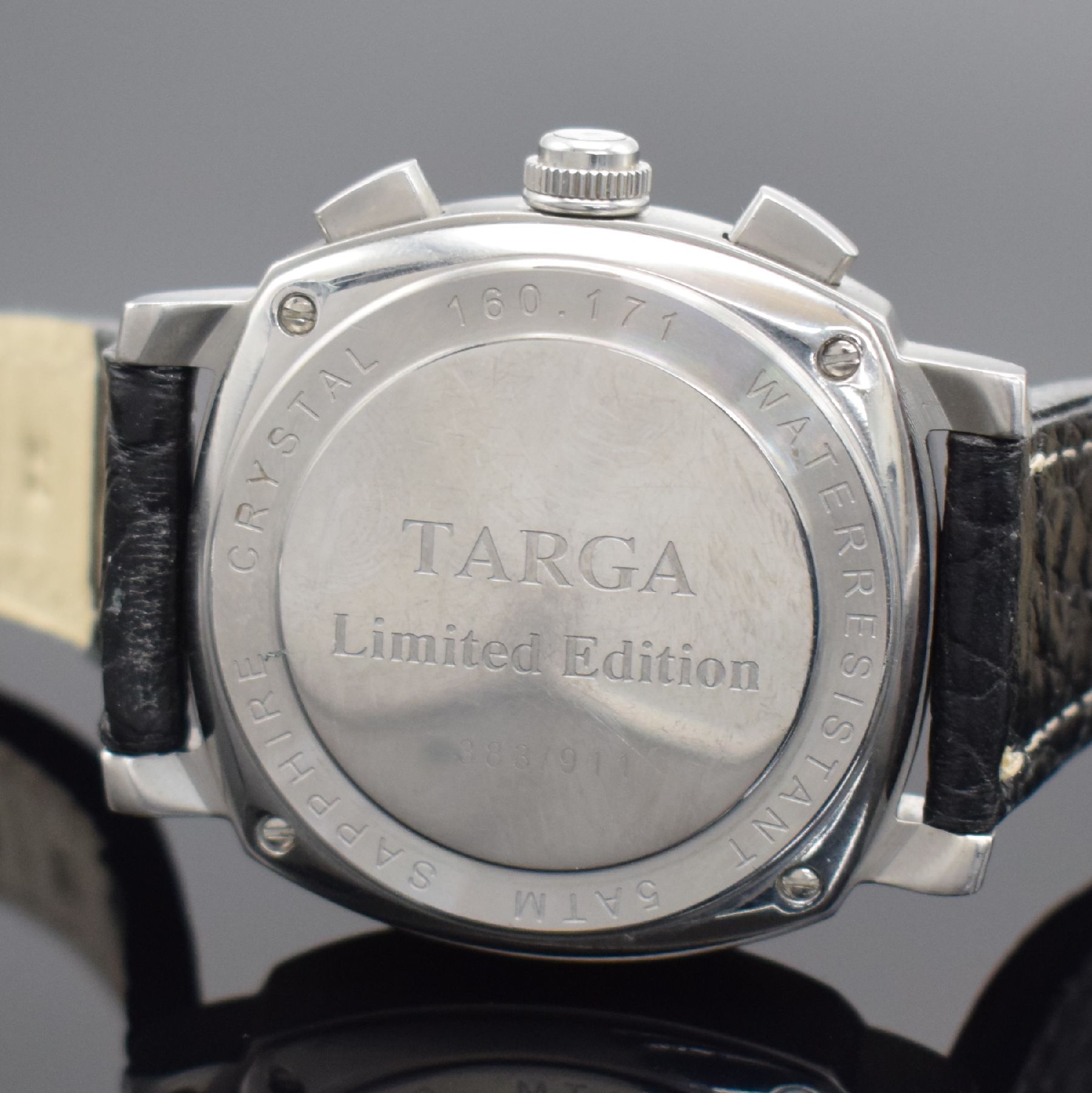 Detail b: JEAN MARCEL Targa 911 limitierter Herrenchronograph mit Chronometer in Stahl, Schweiz um 2005, Automatik, auf 911 Stück limitiertes Sondermodell, ...
