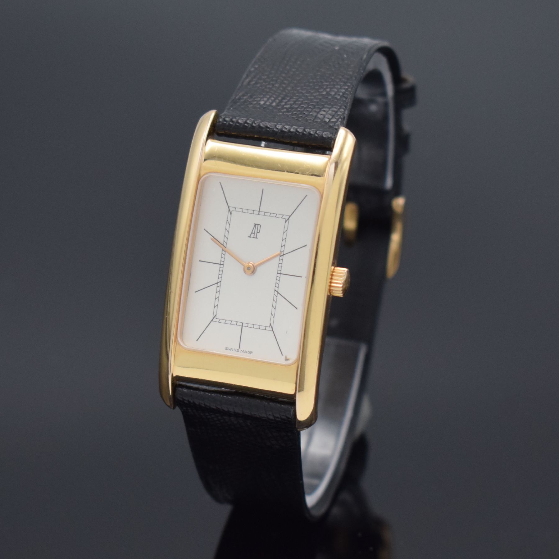 Detail b: AUDEMARS PIGUET Armbanduhr in RoséG 750/000, Schweiz um 1995, Handaufzug, Boden aufgedr., neutr. Lederband m. orig. RoséG 750/000 Dornschl., neutr. ...
