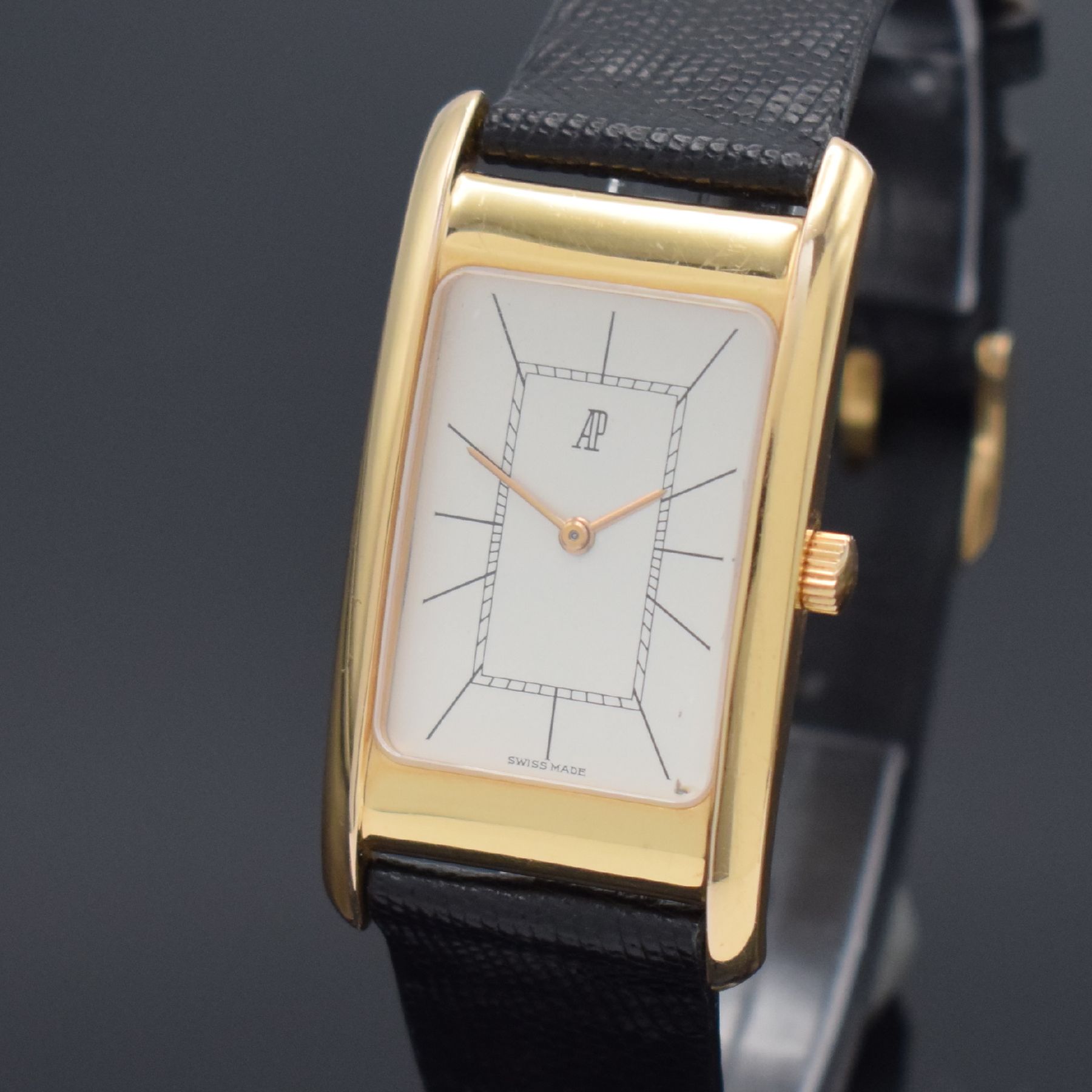 Detail c: AUDEMARS PIGUET Armbanduhr in RoséG 750/000, Schweiz um 1995, Handaufzug, Boden aufgedr., neutr. Lederband m. orig. RoséG 750/000 Dornschl., neutr. ...