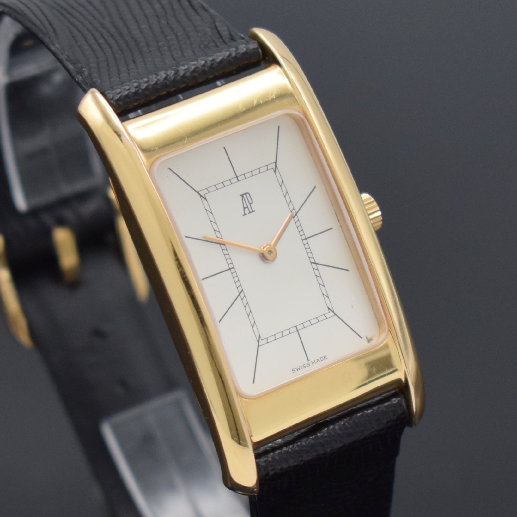 Detail e: AUDEMARS PIGUET Armbanduhr in RoséG 750/000, Schweiz um 1995, Handaufzug, Boden aufgedr., neutr. Lederband m. orig. RoséG 750/000 Dornschl., neutr. ...