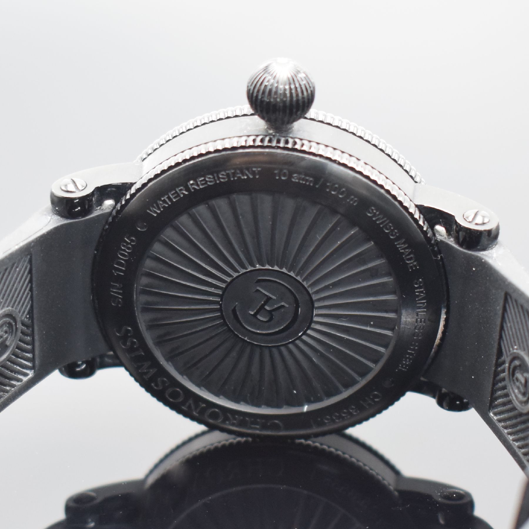 Detail d: CHRONOSWISS Timemaster Herrenarmbanduhr, Schweiz um 2020, Automatik, Ref. CH 3535.1, DLC beschichtetes Edelstahlgeh. inkl. orig. Kautschukband m. ...