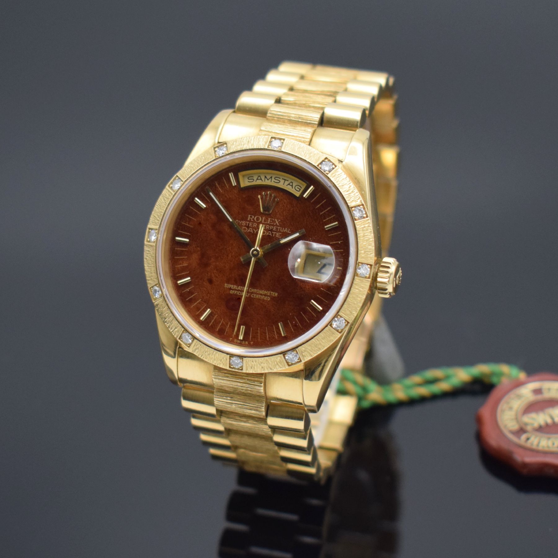 Detail d: ROLEX Oyster Perpetual Day-Date Herrenarmbanduhr in GG 750/000 Referenz 18248, Schweiz um 1990, Automatik, L-Serie, verschr. Oystergehäuse inkl. ...