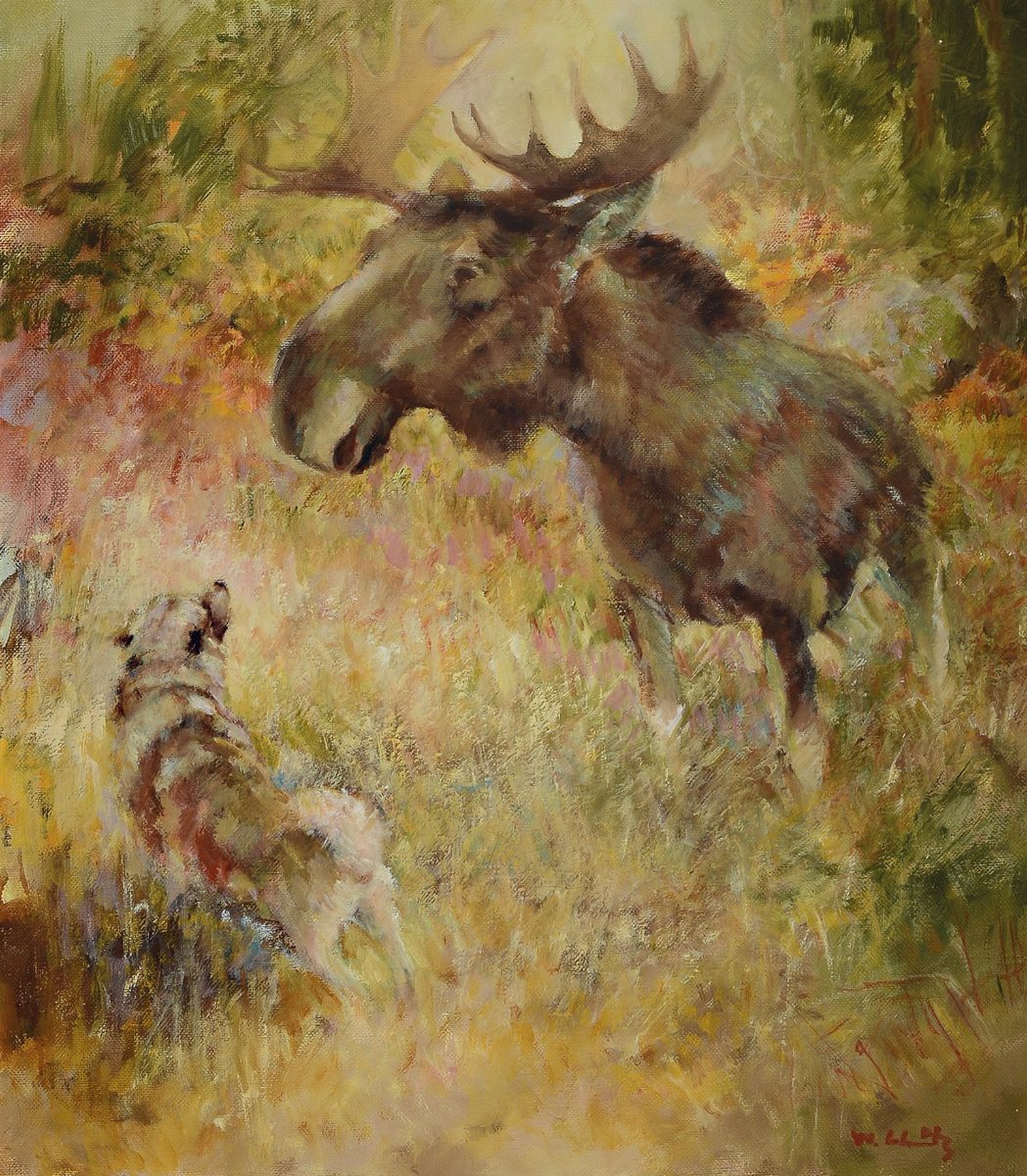 Willy Schütz, 1914 Baunach - 1995, Studium an der Akademie München, unterrichtet von Oskar Kokoschka in Sommerakademie Salzburg, hier: Hund im ...