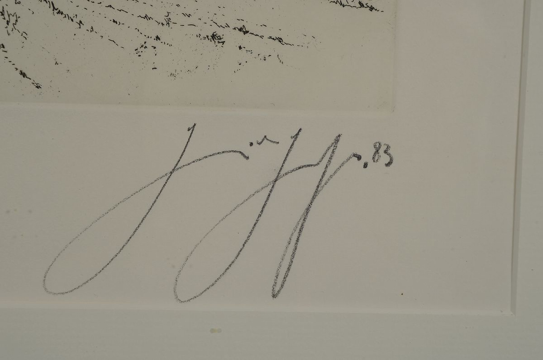 Detail a: Günter Grass, 1927-2015, Literatur- Nobelpreisträger, Radierung, handsigniert und dat. 83, bez.: e.a., ca. 20x27cm, PP, u.Gl., R. ca. 41x51cm