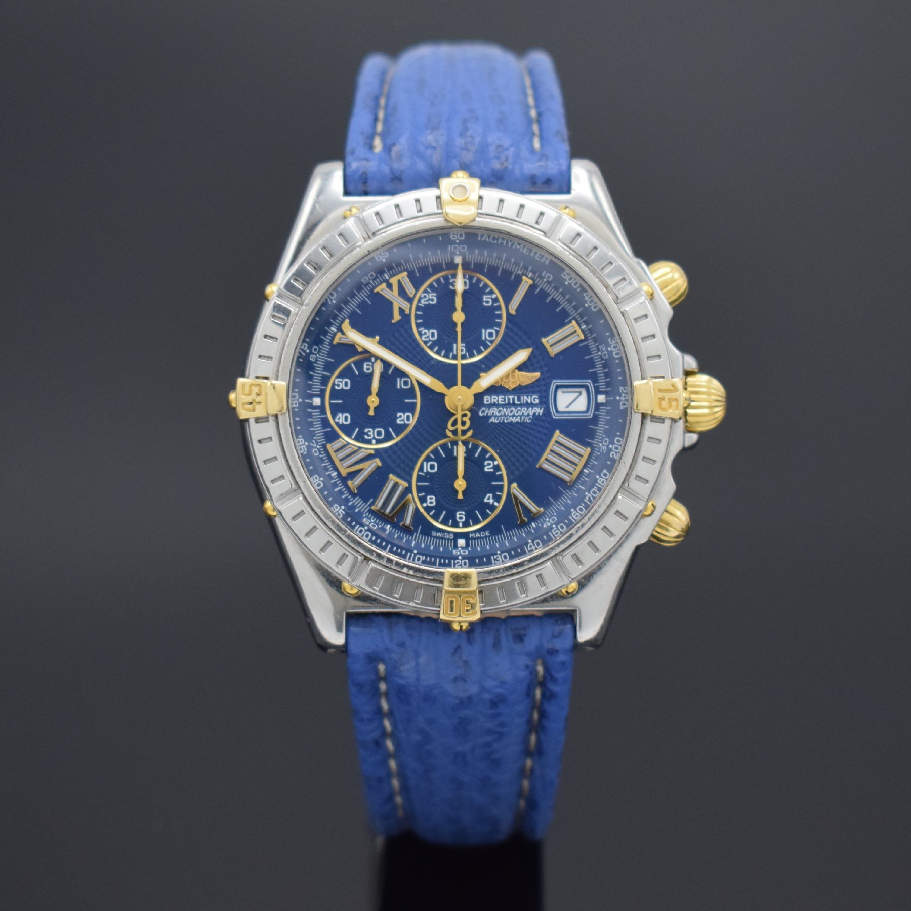 BREITLING Armbandchronograph Crosswind Referenz B13055, Automatik, Schweiz um 1998, Edelstahl/Gold kombiniert inkl. Lederband m. orig. Faltschl., ...
