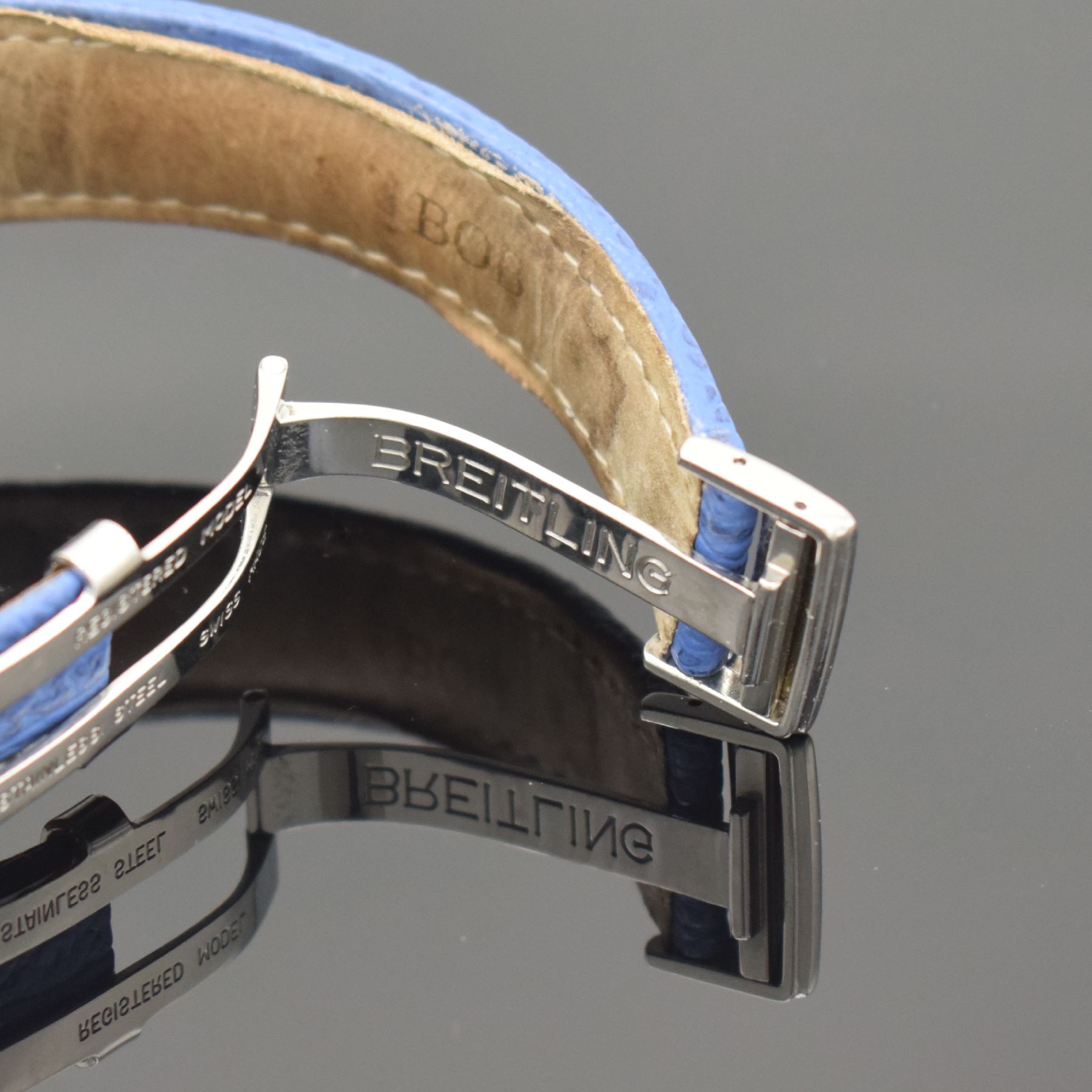 Detail g: BREITLING Armbandchronograph Crosswind Referenz B13055, Automatik, Schweiz um 1998, Edelstahl/Gold kombiniert inkl. Lederband m. orig. Faltschl., ...