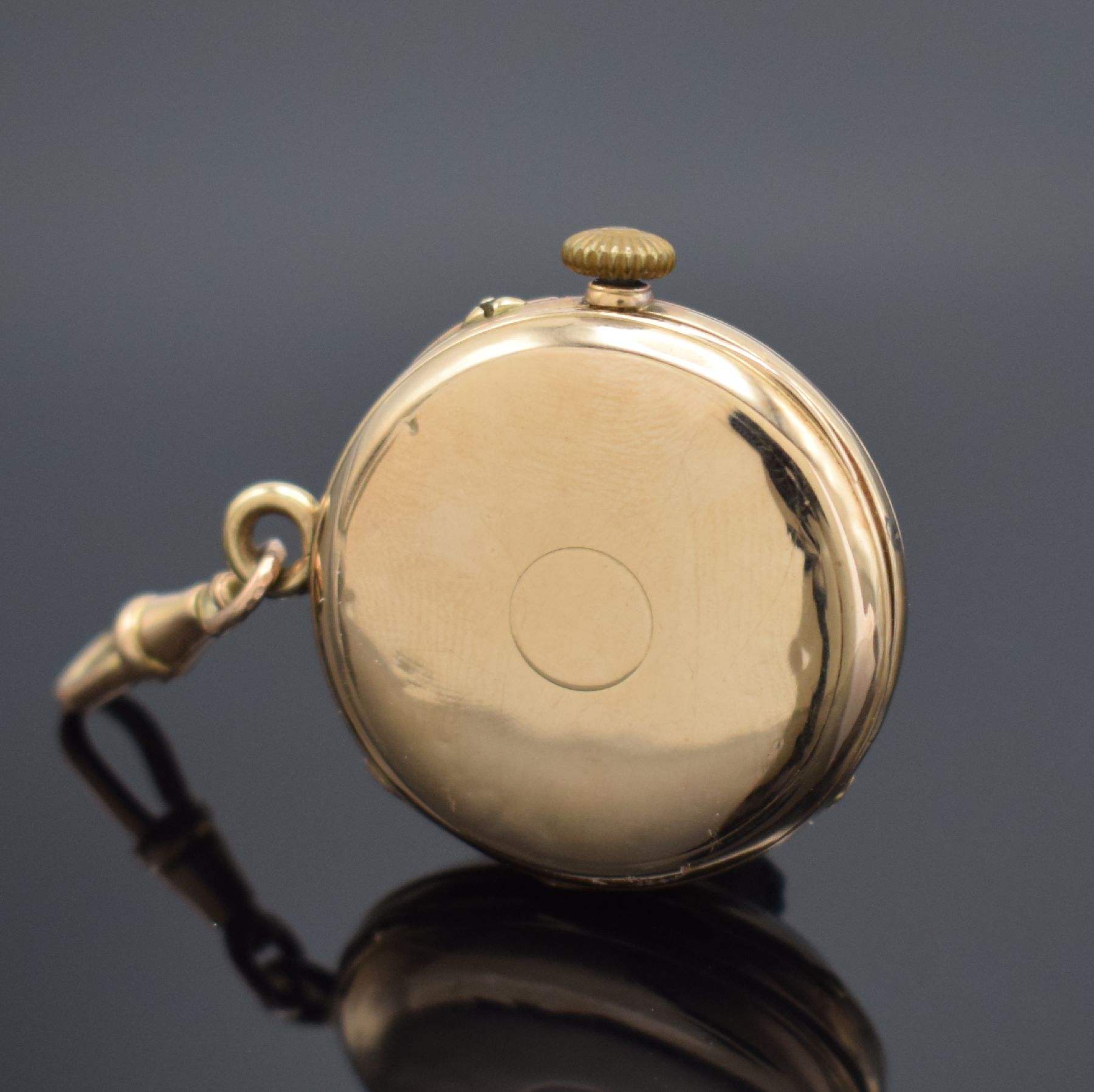 Detail j: BOREL FILS & CIE Savonette & 1 offene Damentaschenuhr in RoséG 585/000, Schweiz um 1890-1900, 1.) guill. 3 Deckel Goldgeh., Sprungdeckel floral ...