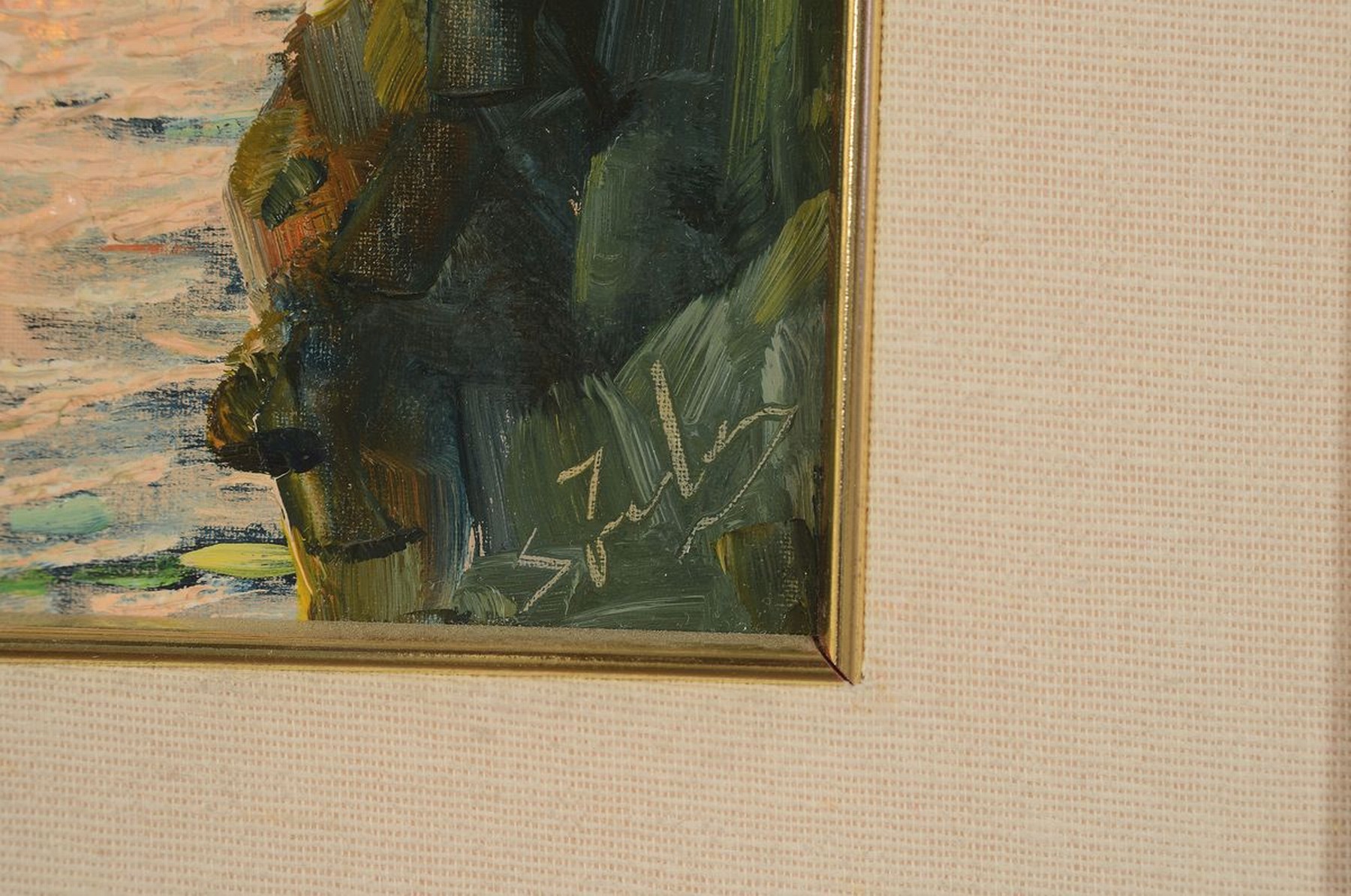 Detail a: Federico Salvatore, geb. 1908, Capri, Öl/Lwd, signiert, rückseitig auf Rahmen bezeichnet und nochmals signiert, ca. 24 x 18 cm, Rahmen: 41 x 35 cm
