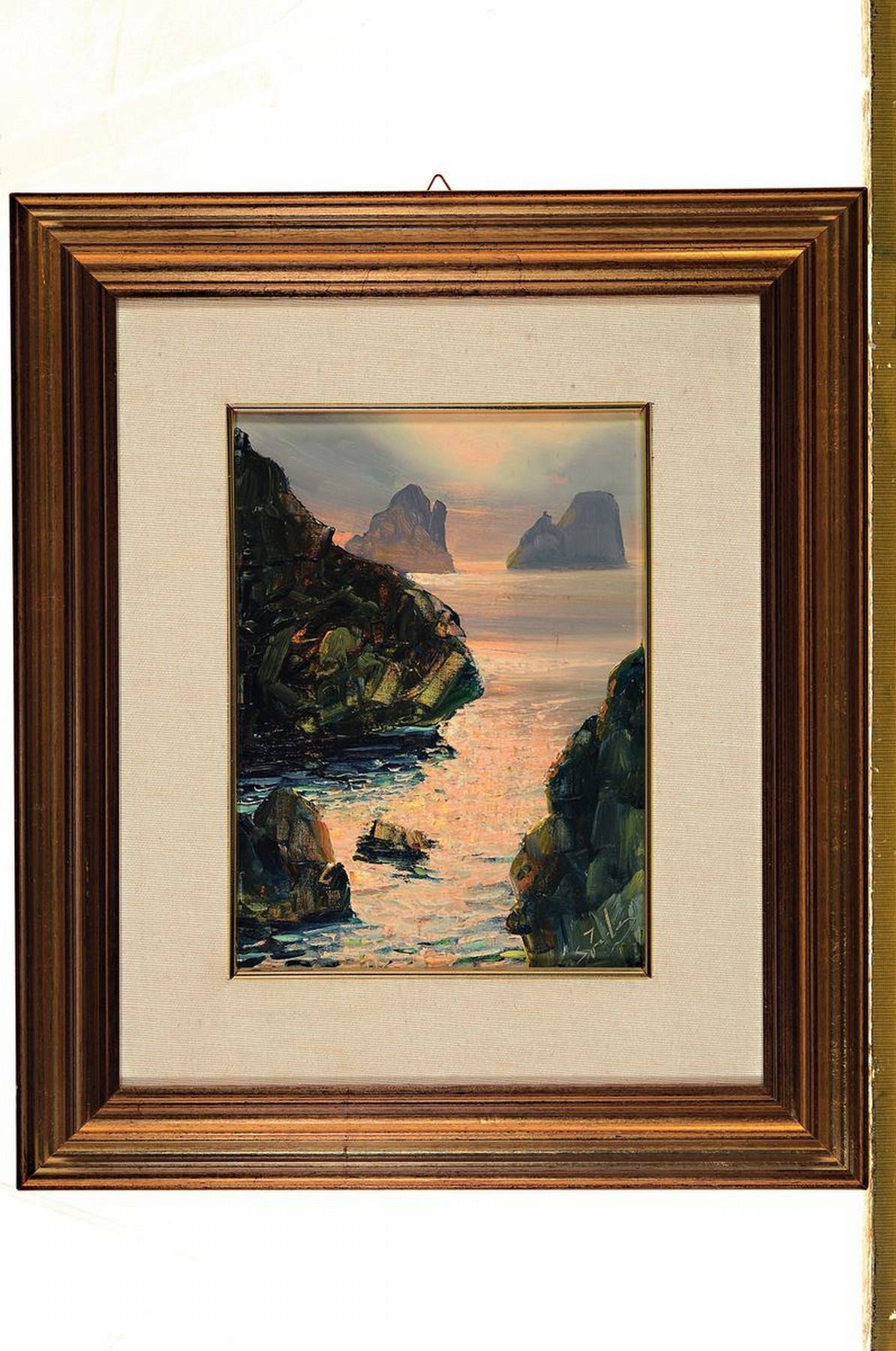 Detail k: Federico Salvatore, geb. 1908, Capri, Öl/Lwd, signiert, rückseitig auf Rahmen bezeichnet und nochmals signiert, ca. 24 x 18 cm, Rahmen: 41 x 35 cm