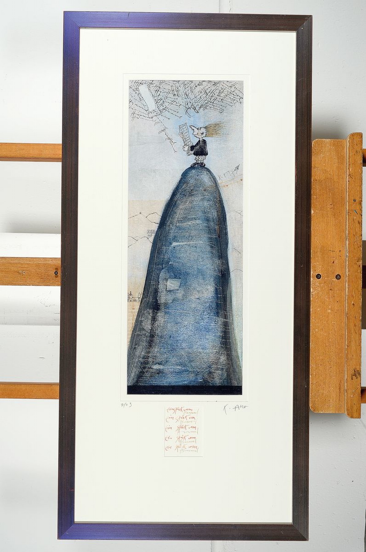 Detail k: Xaver Mayer, geb. 1956 Primasens, Orig. farb Tusche , sign., num., u. Glas gerahmt, gesamt ca. 95x45 cm
