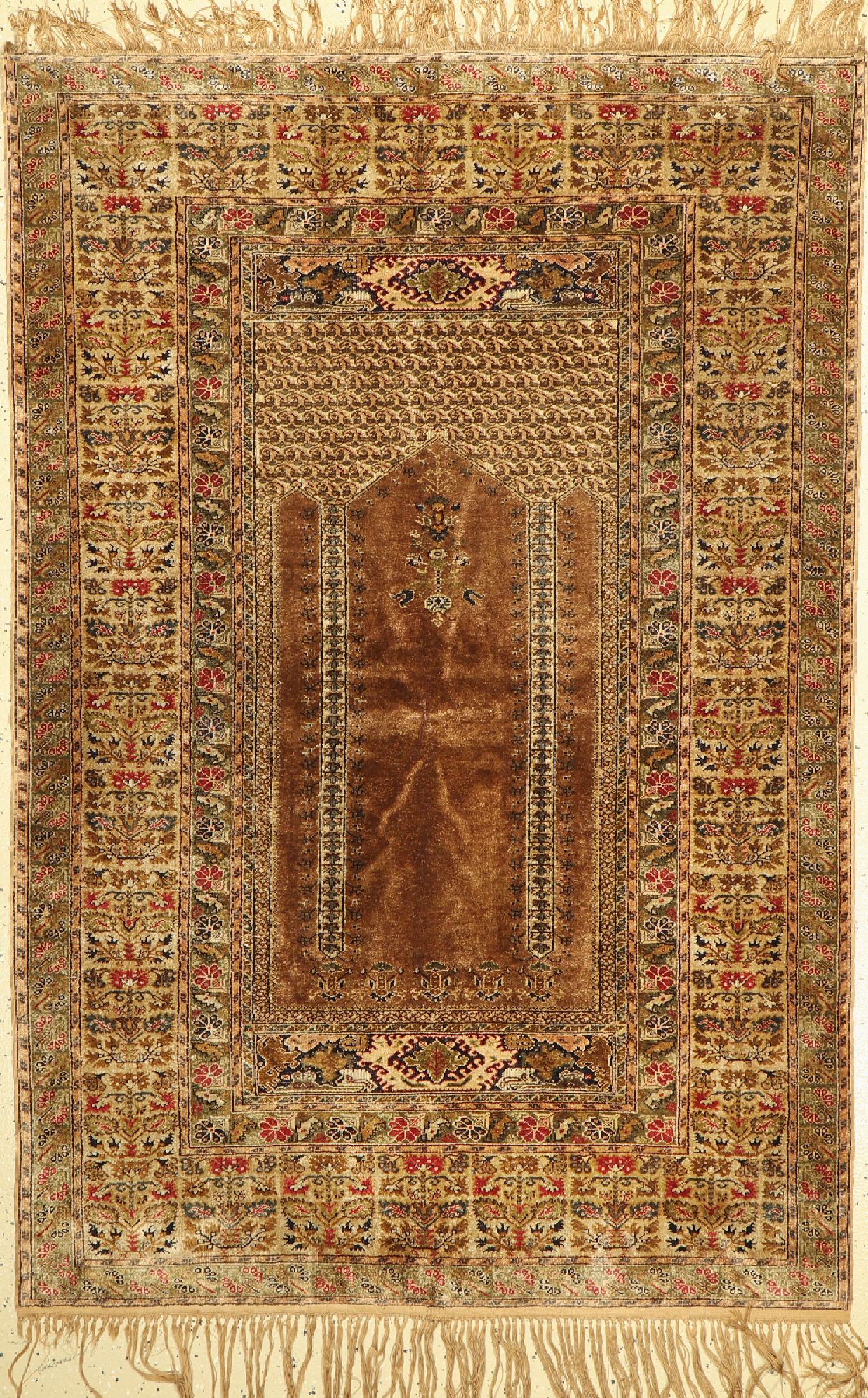 Kayseri alt, Türkei, um 1920, Seide auf Baumwolle, ca. 183 x 123 cm, EHZ: 2, (stellenweise Oxydiert)