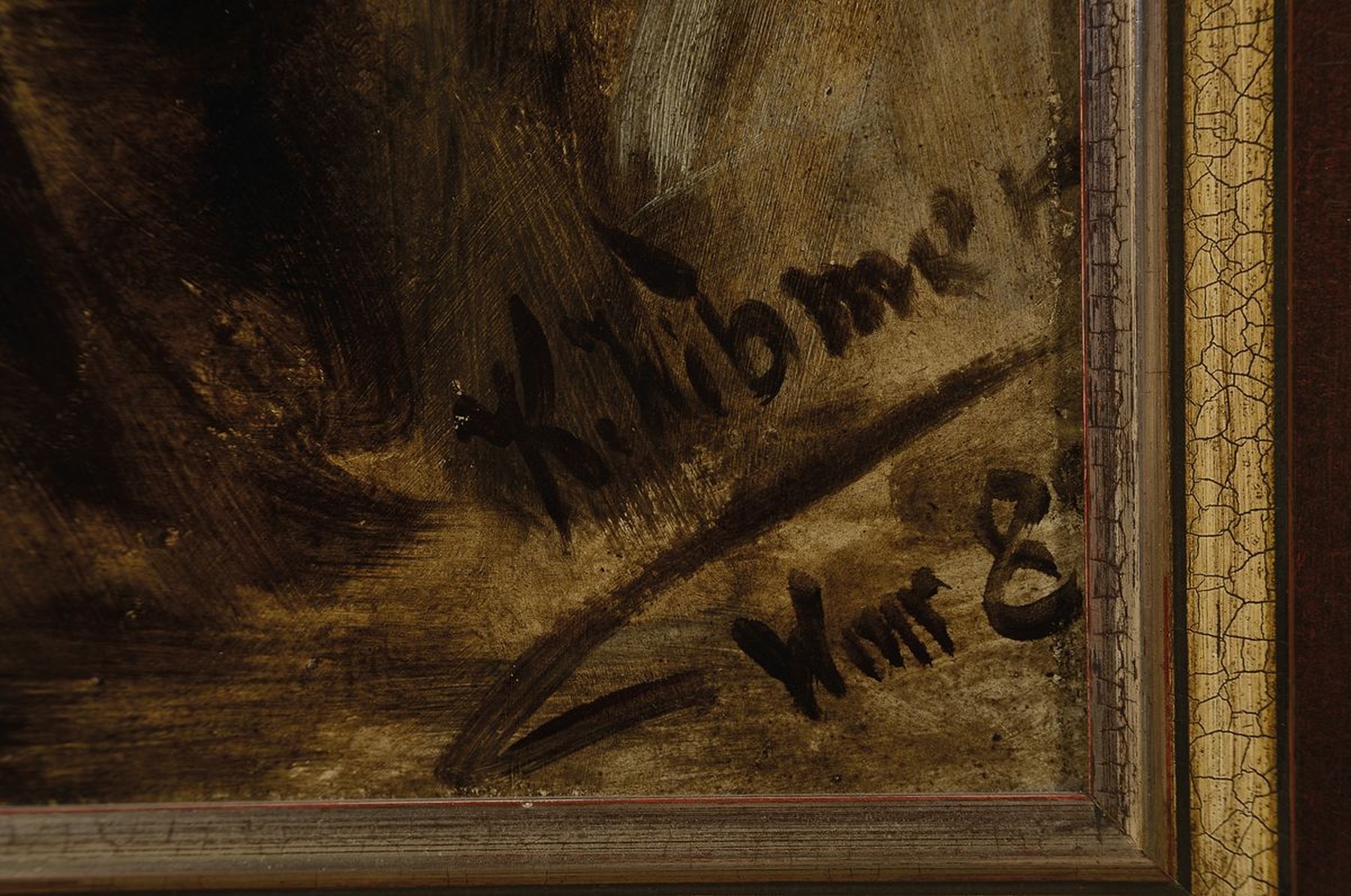 Detail a: Karl Wibmer, 1864 Marburg a.d. Drau - 1891 Schladming, Studium an den Akademien Wien, Berlin und Weimar, hier: Charakter-Porträt eines wohl eines ...