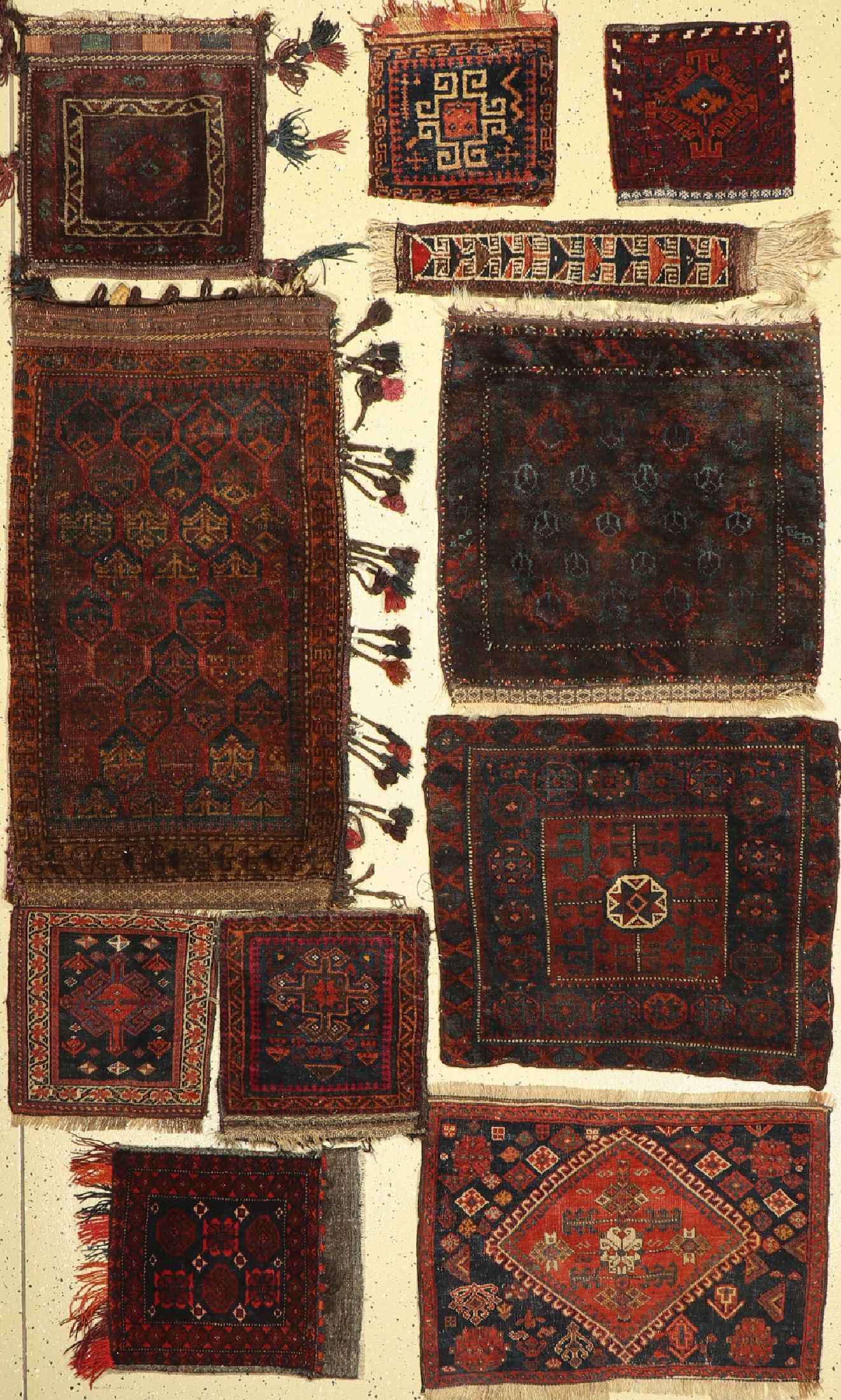 11 Lots Taschen und Taschenfronten, Persien, um 1920/1930, Wolle auf Wolle, EHZ: 3-4