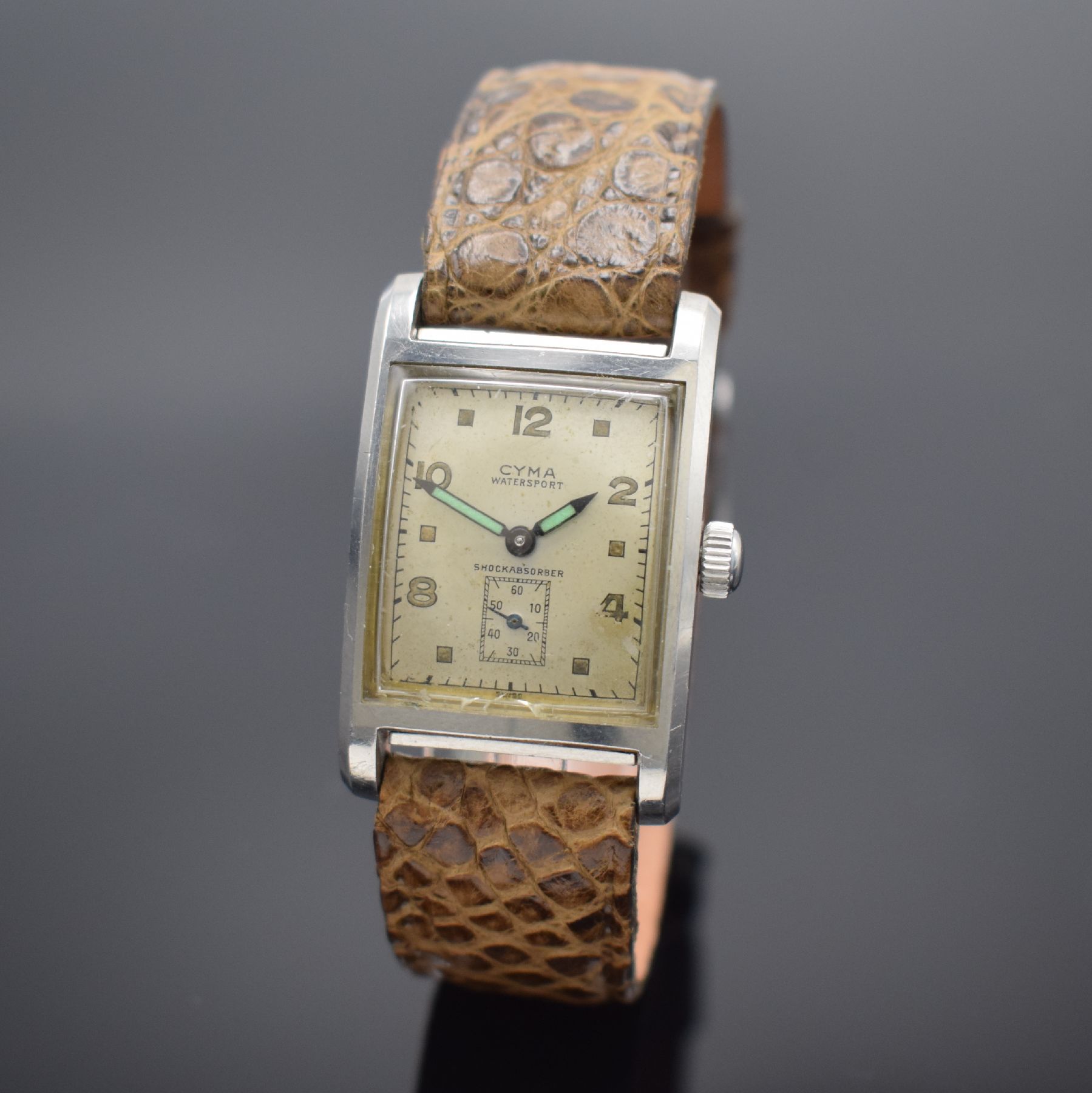 Detail d: ENICAR/CYMA/MARO Konvolut 3 Armbanduhren, Schweiz um 1940-1950, Alle Handaufzug, 1. ENICAR Sport, verschr. Stahlgeh., pat. Zifferbl., ...