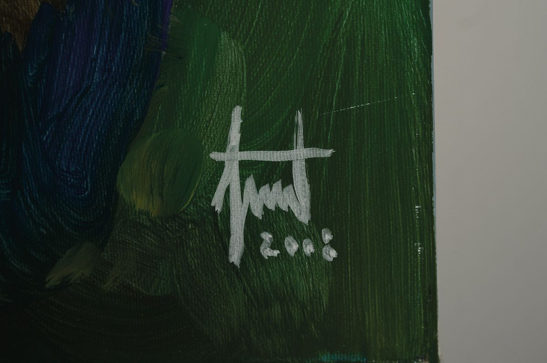 Detail a: Georg Günter Zeuner, 1923 Dresden-2011 Speyer, Landschaft in der Südpfalz, Öl/Lwd, rechts unten signiert und dat. 2008, ca. 80x80cm