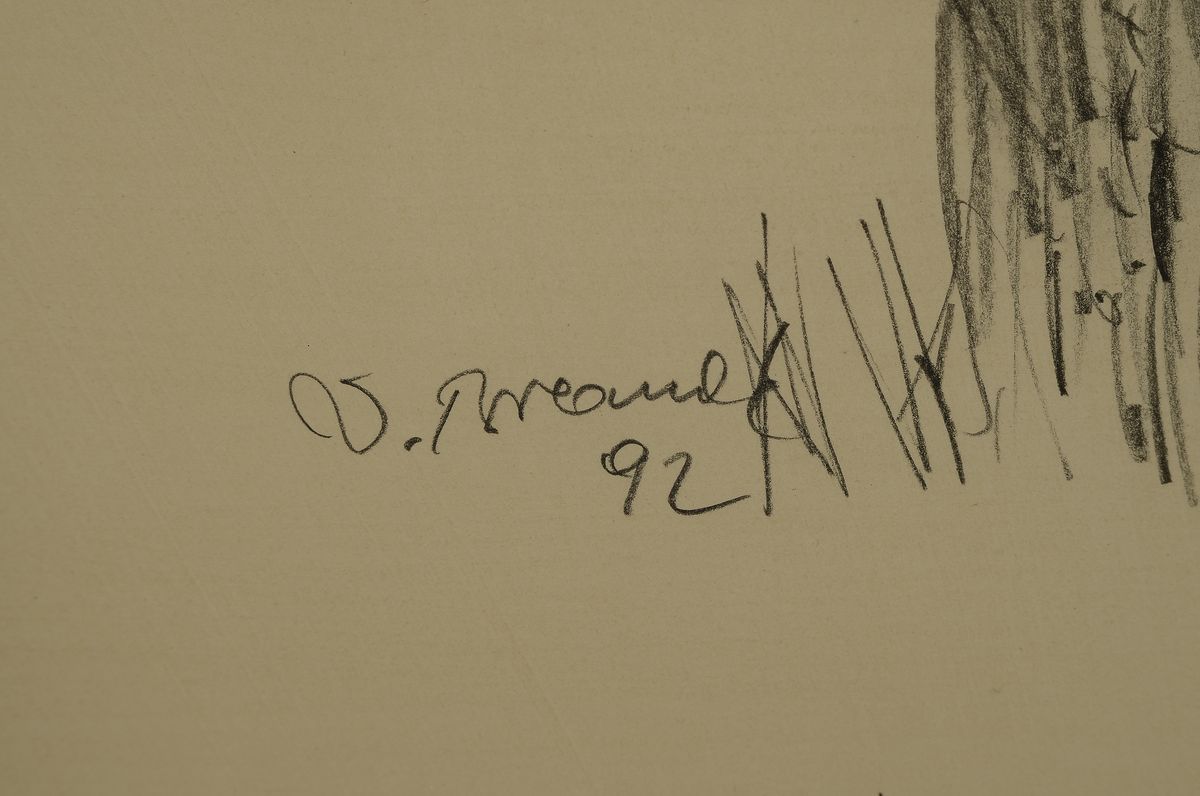 Detail i: Werner Brand, 1933 Löbau-2021 Hochstadt, 2 Bleistiftzeichnungen, 1) Küstenlandschaft, sign. und dat. 78, ca. 37x50cm, PP, u.Gl., R. ca. 60x74cm, 2) ...