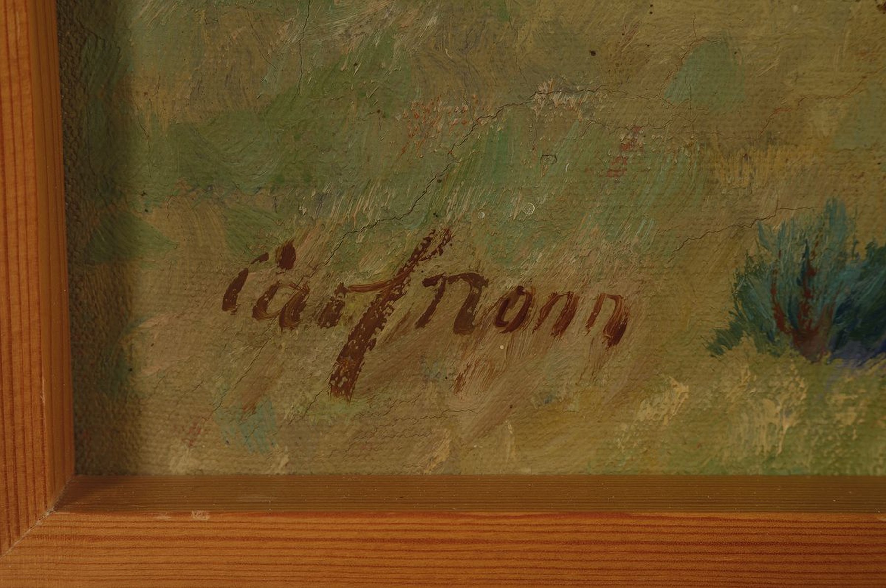 Detail a: Carl Nonn, 1876-1949, bekannter Eifelmaler, hier: Einsamkeit, Eifelmaar am Mosenberg, rückseitig so betitelt und dat. 1920, Öl/Lwd, links unten ...