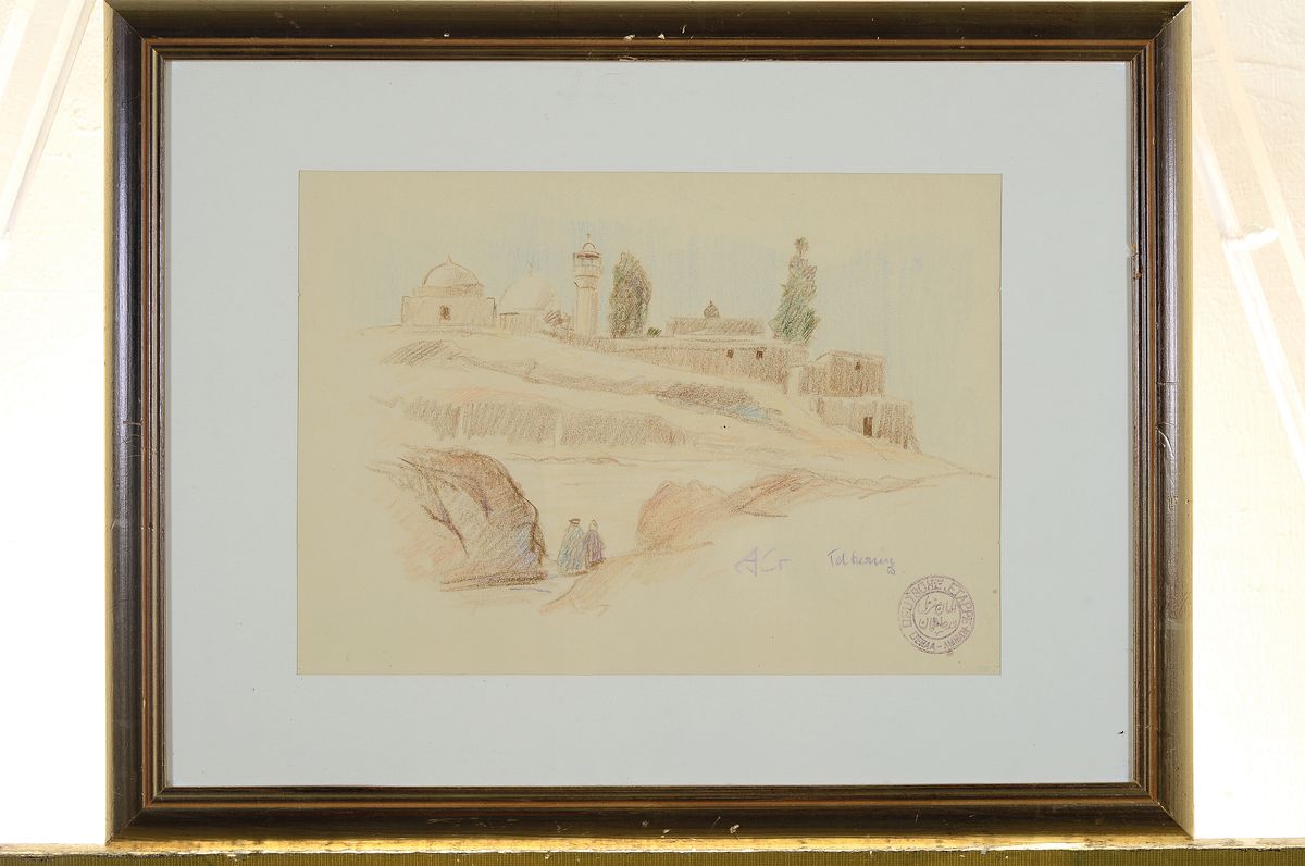 Detail k: August Croissant, 1870 Edenkoben-1941 Landau, 2 Arbeiten: 1) Aquarell, Porträt einer Frau mit Kopftuch, rechts unten sign., ca. 40x30cm, R. ca. ...