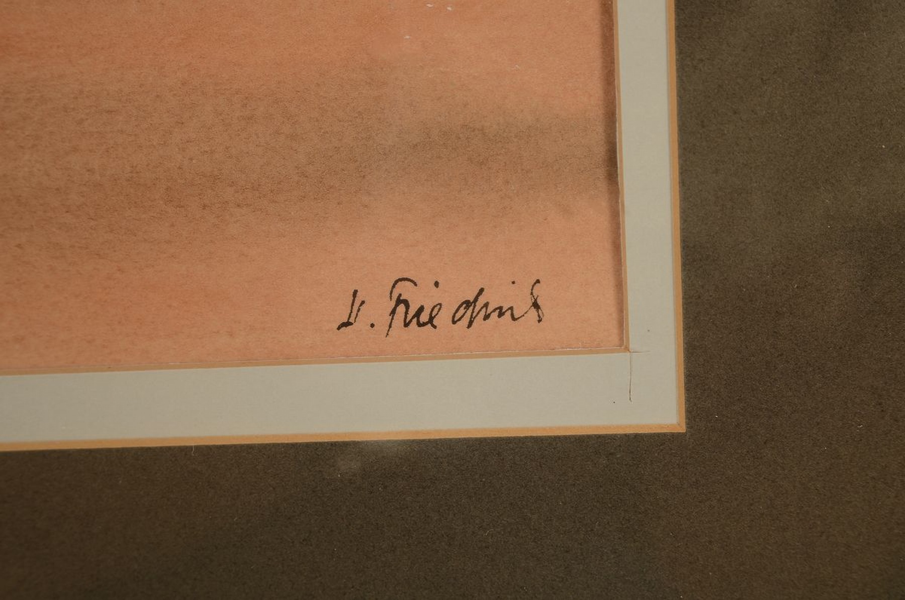 Detail a: Heinz Friedrich, 1924-2018 Schwetzingen, Blick über die Felder auf Speyer, Aquarell auf Papier, rechts unten signiert, ca. 22x29cm, PP, u.Gl., R. ...