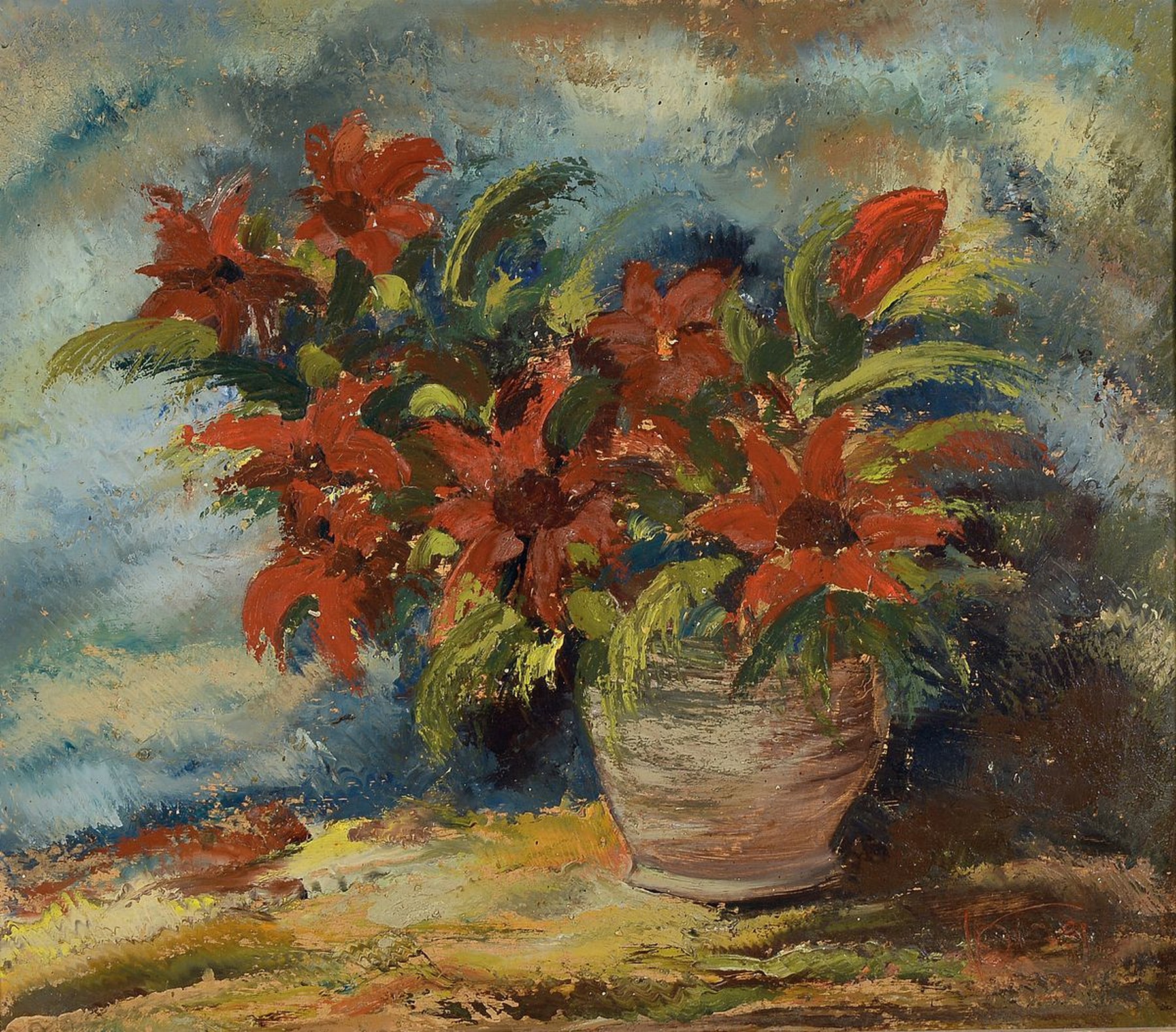 Karl Philipp Spitzer, 1887-1954 Speyer, Blumenstillleben, Öl/Hartfaser, rechts unten signiert, ca. 69x82cm, R. ca. 82x94cm