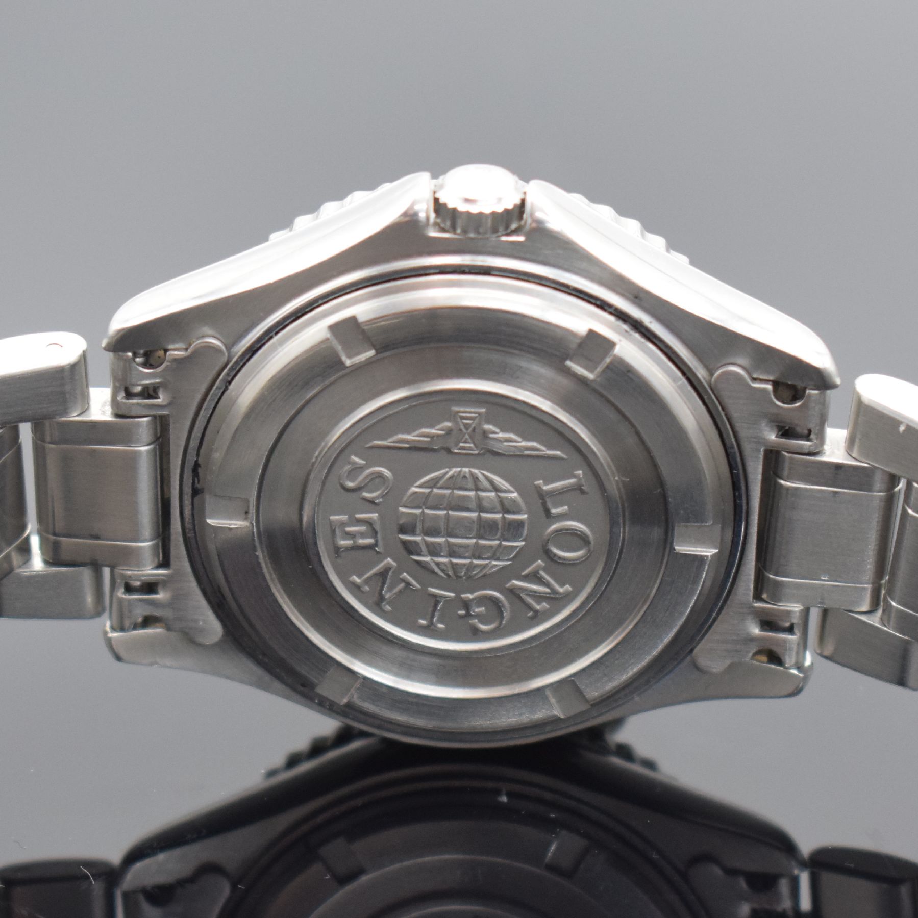 Detail e: LONGINES Herrenarmbanduhr Admiral 5 Stars Referenz 7463, Automatik, Edelstahlgeh. inkl. Gliederband m. Faltschl., Boden & Krone verschr., Krone zu ...
