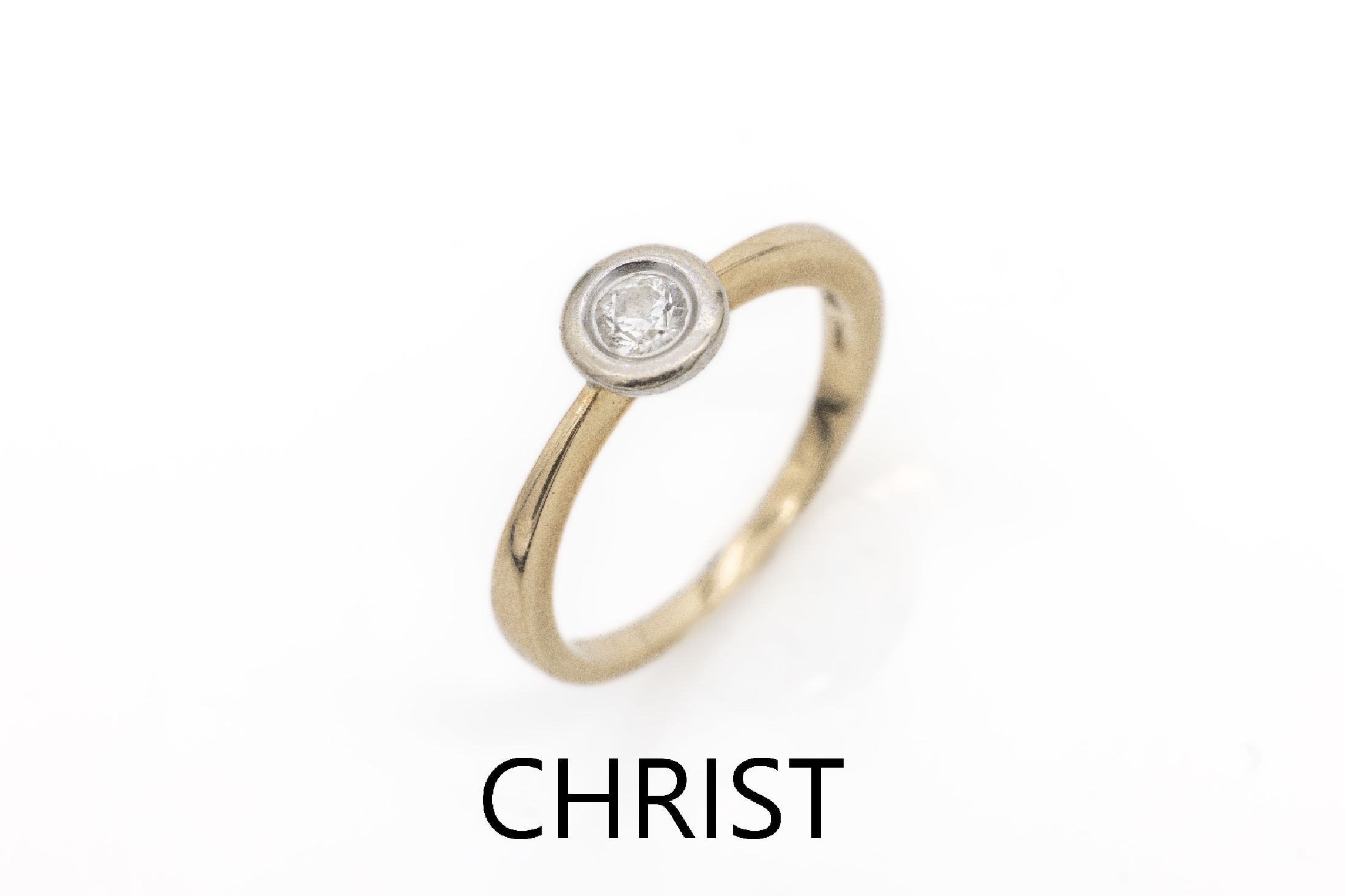 14 kt Gold CHRIST Brillant-Ring, GG 585/000, Brillant ca. 0.25 ct Weiß/si (grav.), RW 58, total ca. 3.2 g
