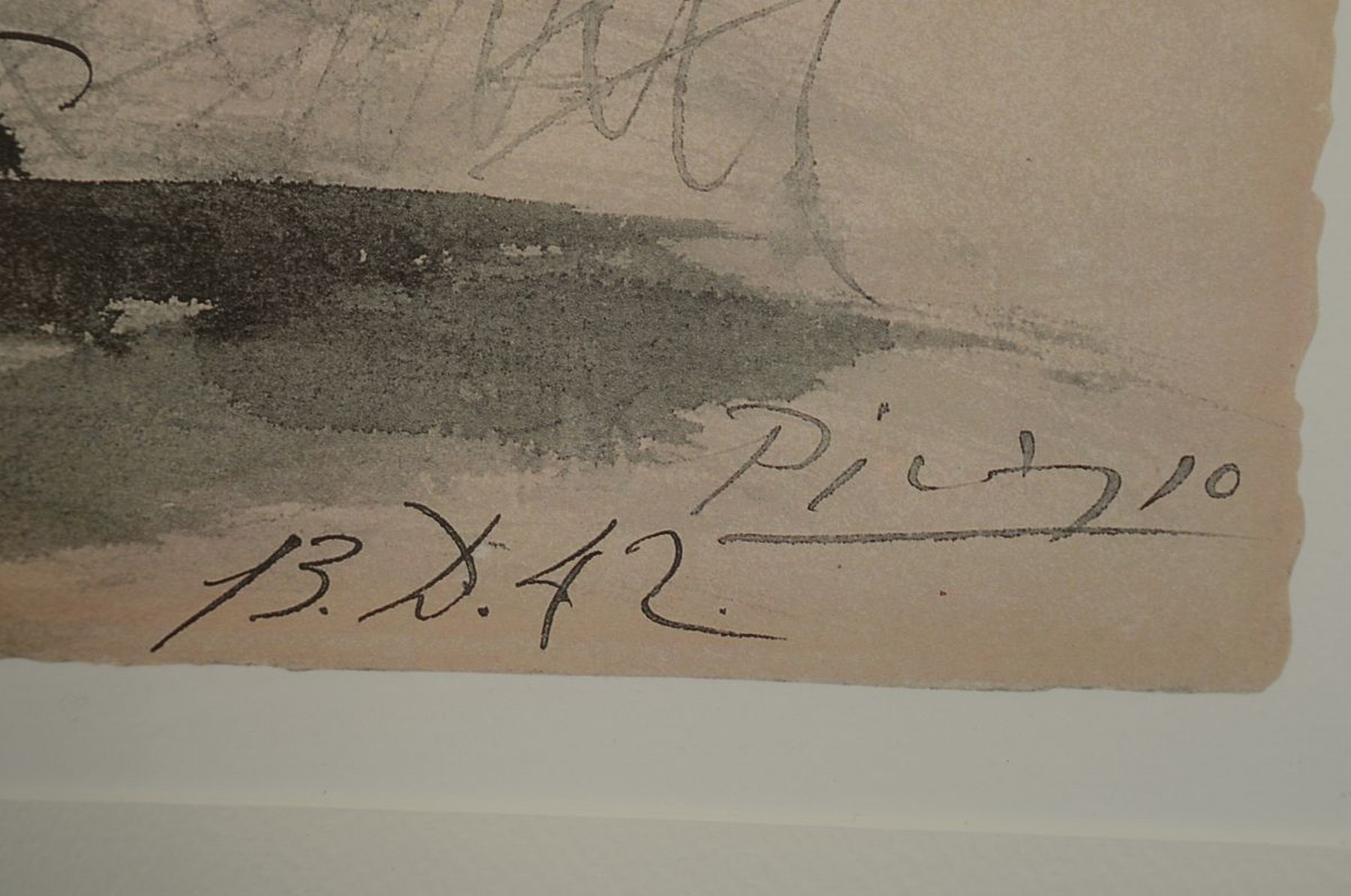 Detail a: Pablo Picasso, 1881-1973, Le Dormeur, Lithographie von 1942, im Druck sign., ca. 54x70cm, PP, u.Gl., R. ca. 78x97cm