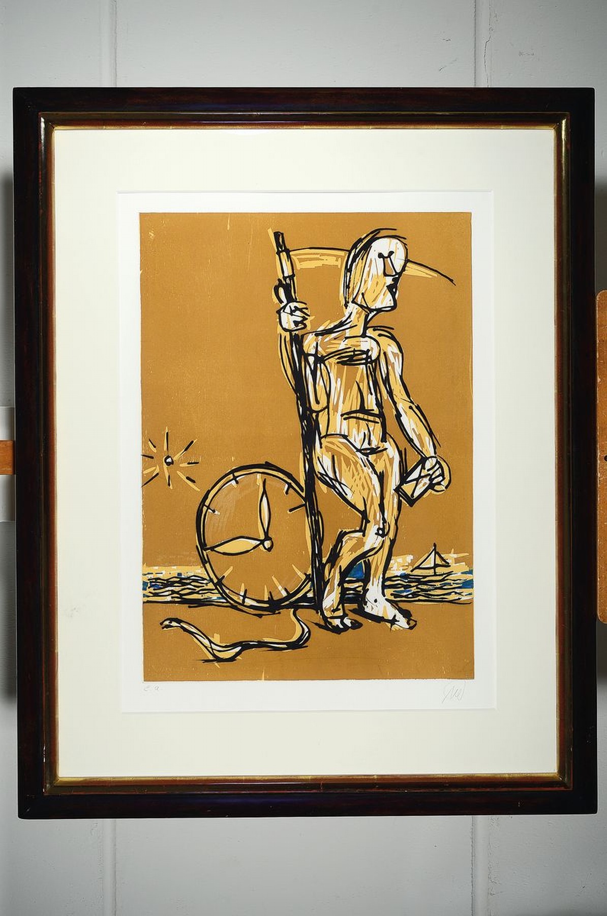 Detail k: Markus Lüpertz, geb. 1941, Zeitreise, Radierung und Holzschnitt auf dickem Velin, 2008, handsigniert, bez. e.a., ca. 69x49cm, PP, u.Gl., R. ca. ...