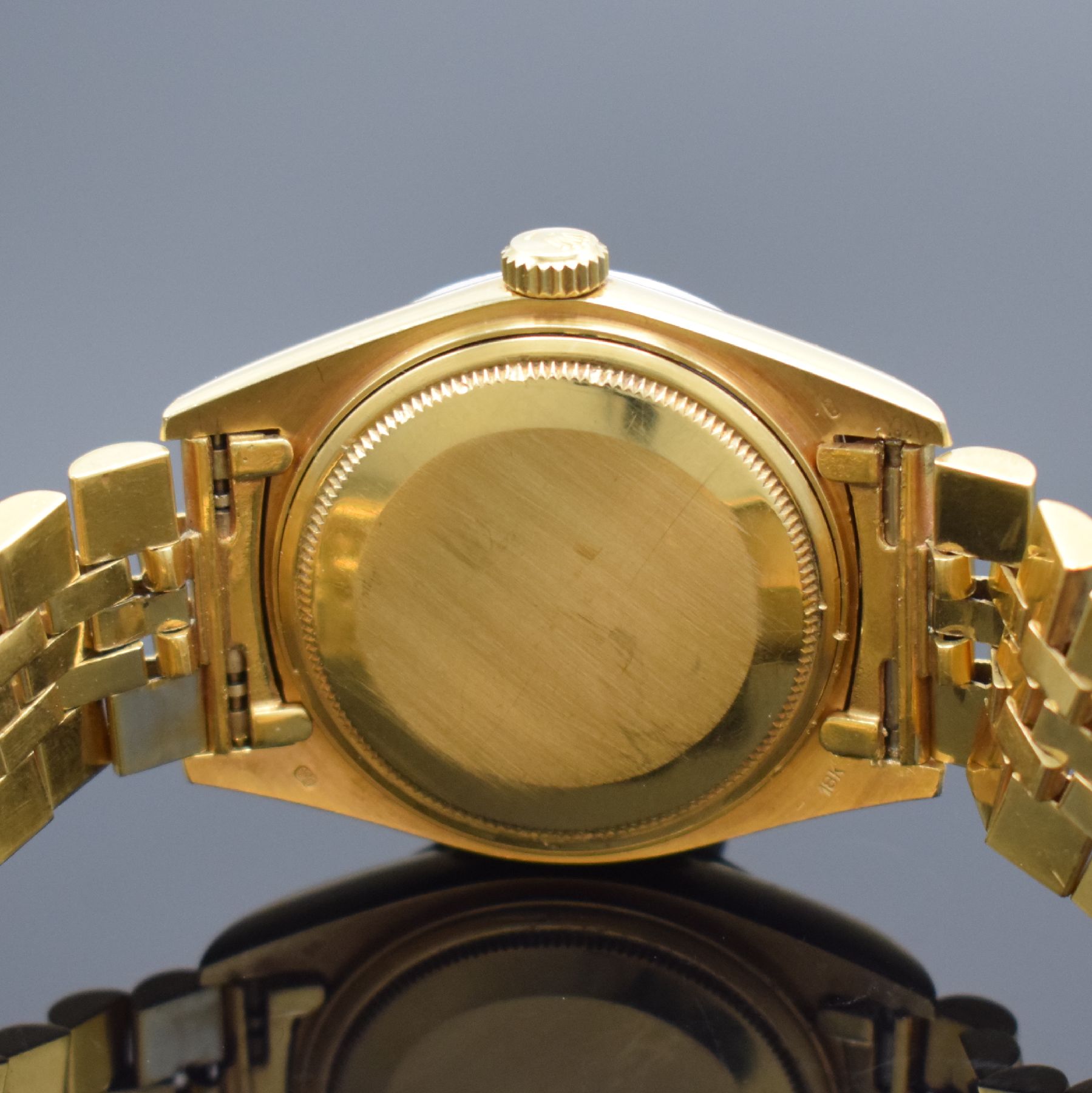 Detail g: ROLEX Herrenarmbanduhr Oyster Perpetual Datejust in GG 750/000 Referenz 16018, Schweiz um 1980, Automatik, verschr. Gehäuse, gestiftetes / nicht ...