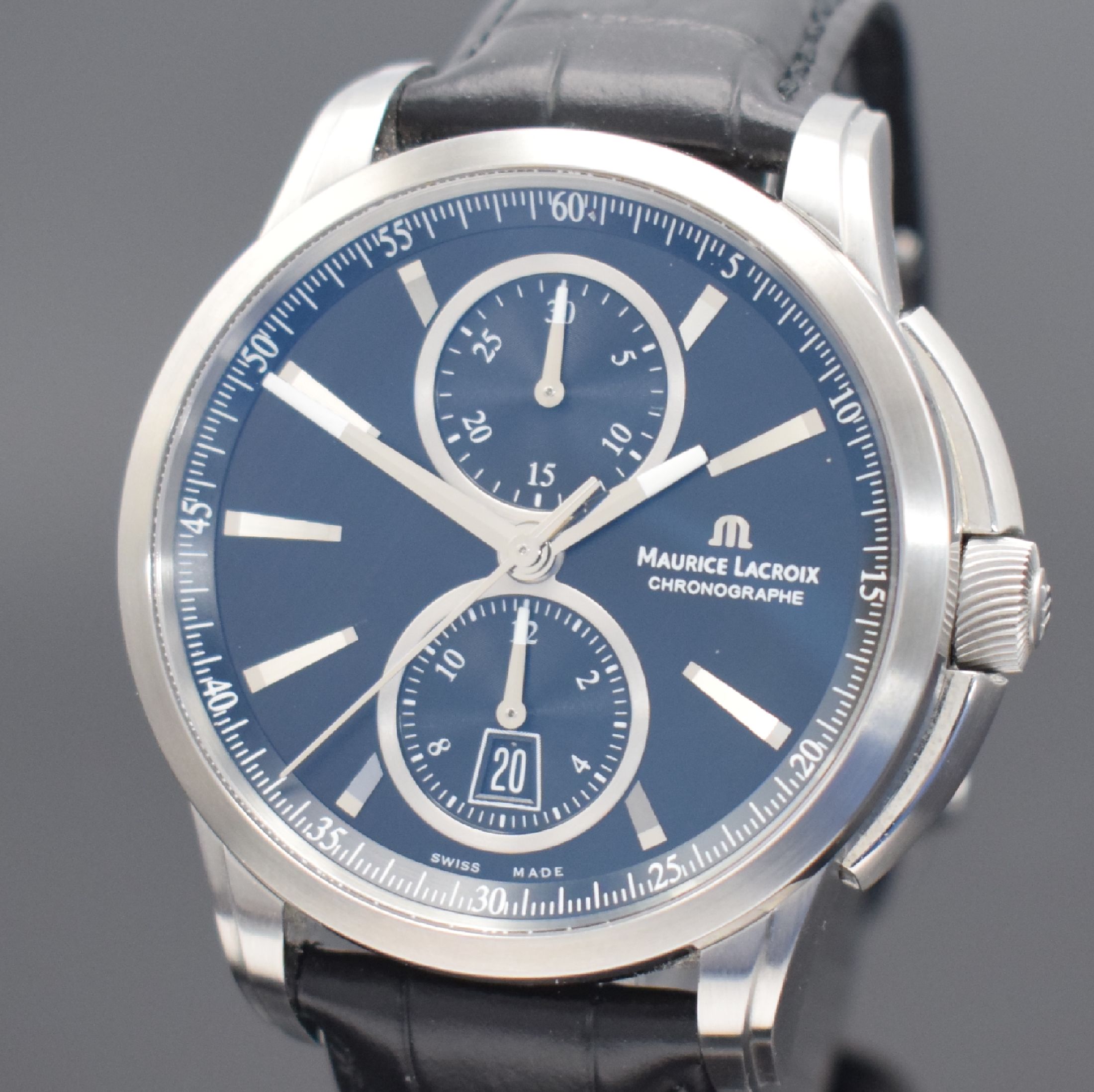 Detail a: MAURICE LACROIX Pontos Herrenarmbanduhr mit Chronograph in Stahl, Schweiz verk. lt. beil. Garantie 01/2022, Automatik, Ref. PT6178/88, beids. vergl. ...