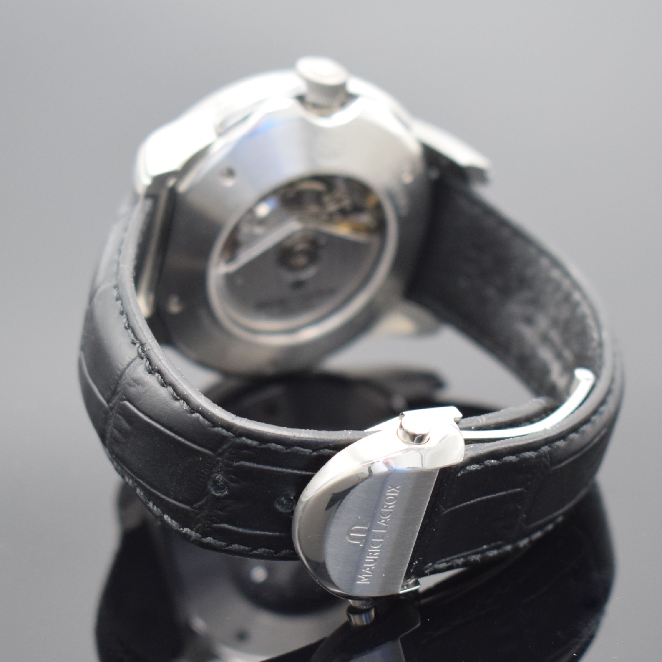 Detail b: MAURICE LACROIX Pontos Herrenarmbanduhr mit Chronograph in Stahl, Schweiz verk. lt. beil. Garantie 01/2022, Automatik, Ref. PT6178/88, beids. vergl. ...