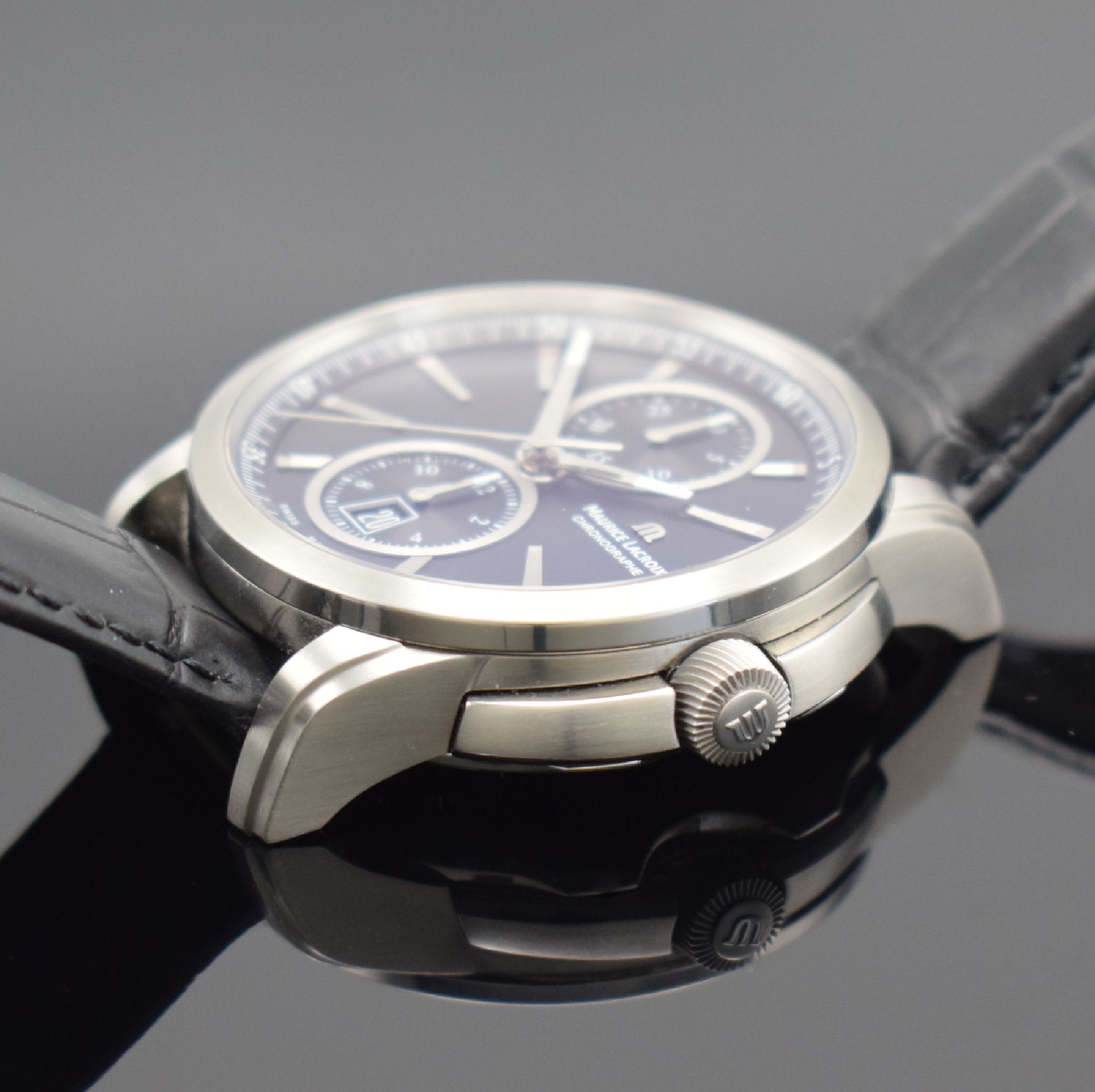 Detail c: MAURICE LACROIX Pontos Herrenarmbanduhr mit Chronograph in Stahl, Schweiz verk. lt. beil. Garantie 01/2022, Automatik, Ref. PT6178/88, beids. vergl. ...