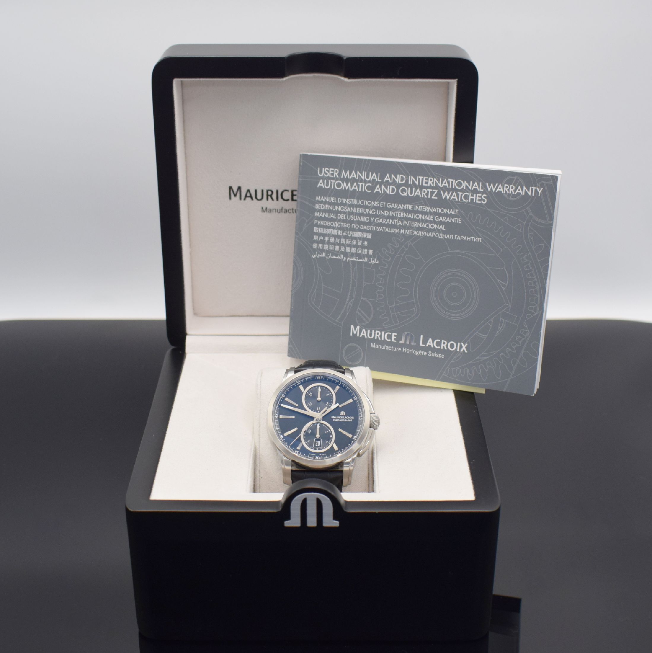 Detail f: MAURICE LACROIX Pontos Herrenarmbanduhr mit Chronograph in Stahl, Schweiz verk. lt. beil. Garantie 01/2022, Automatik, Ref. PT6178/88, beids. vergl. ...