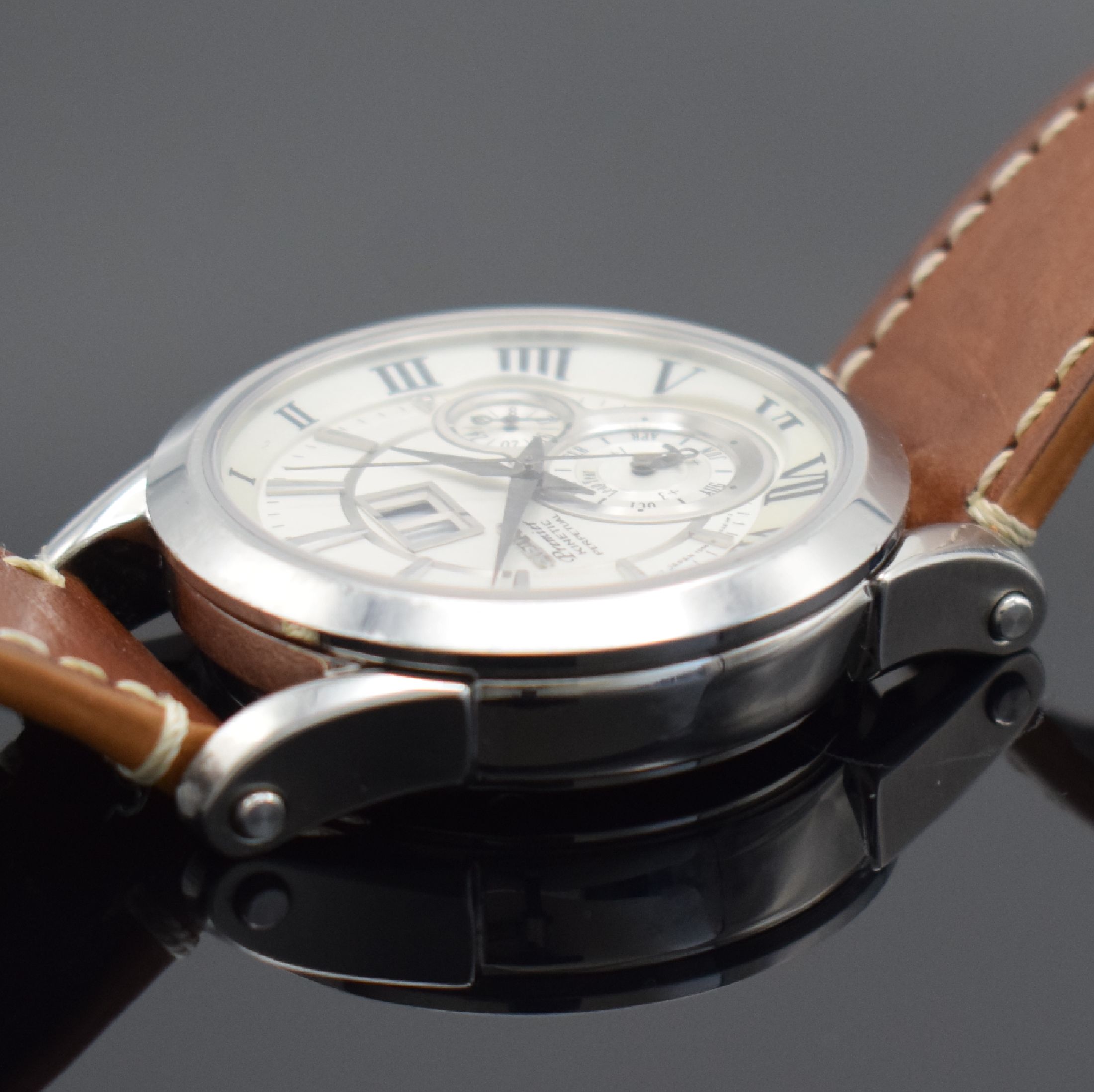Detail d: SEIKO Premier Kinetic Perpetual Herrenarmbanduhr mit ewigem Kalender, Japan gek. lt. beil. Pap. 12/2012, quarz m. Generator-Prinzip, Ref. 7D56-0AA0, ...