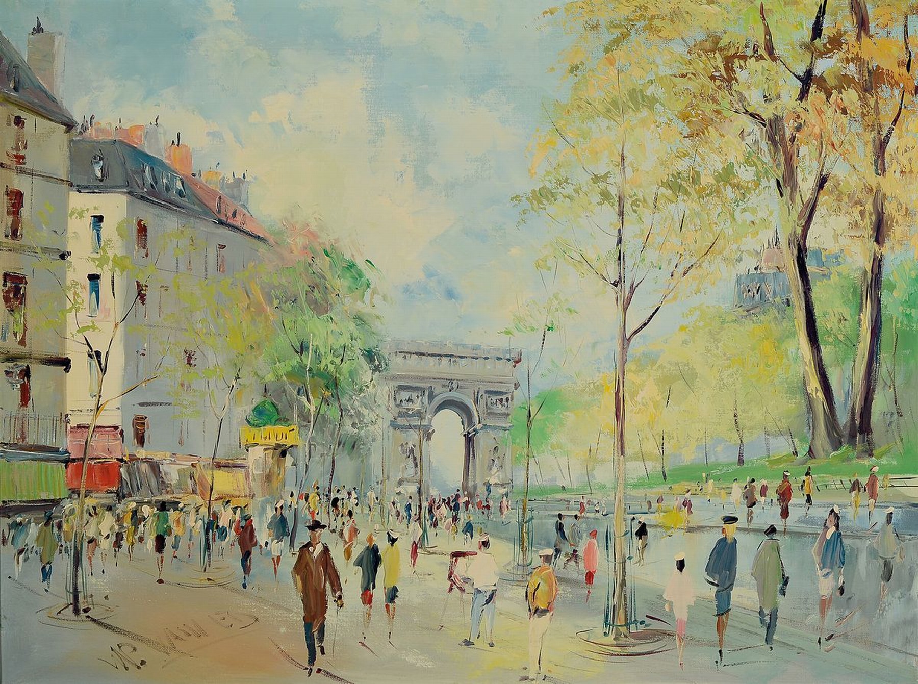 Prof. Walter Prescher van Ed, 1916 Dresden-1988 Wiesbaden, Ansicht aus Paris, Öl/Lwd, links unten signiert, ca. 60x80cm, R. ca. 74x94cm