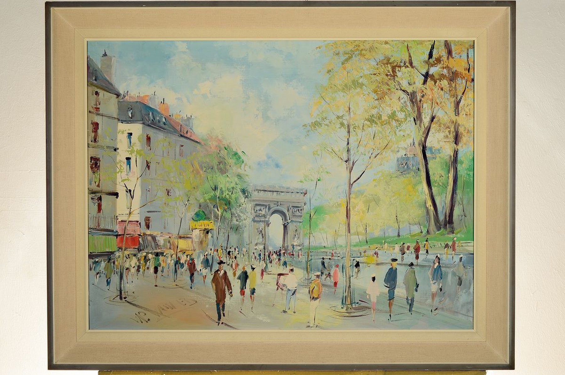Detail k: Prof. Walter Prescher van Ed, 1916 Dresden-1988 Wiesbaden, Ansicht aus Paris, Öl/Lwd, links unten signiert, ca. 60x80cm, R. ca. 74x94cm