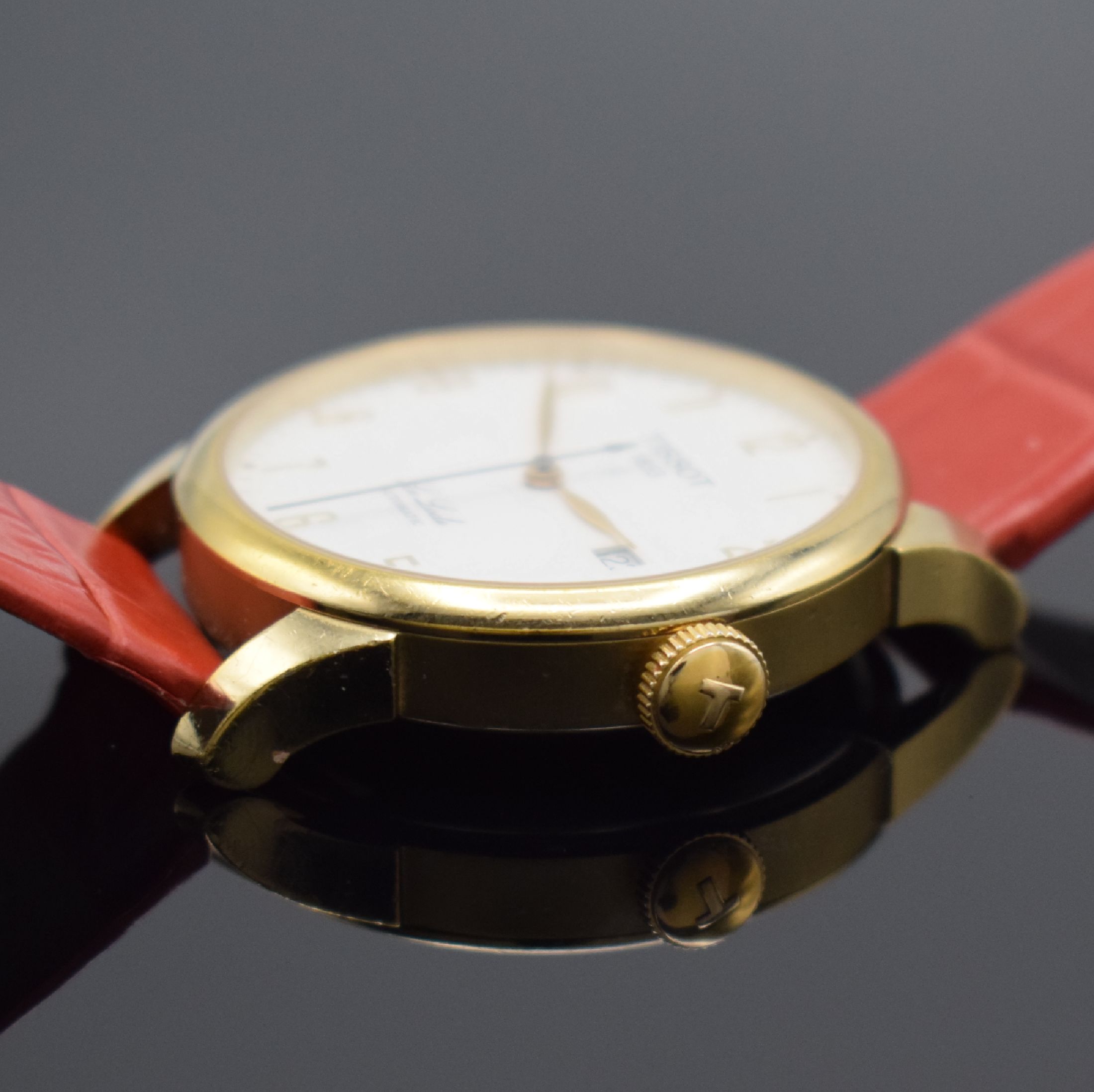 Detail c: TISSOT Le Locle vergoldete Herrenarmbanduhr,Schweiz um 2005, Automatik, Ref. L164/264, beids. vergl. Geh., Boden aufgedr., Saphirglas, weißes ...